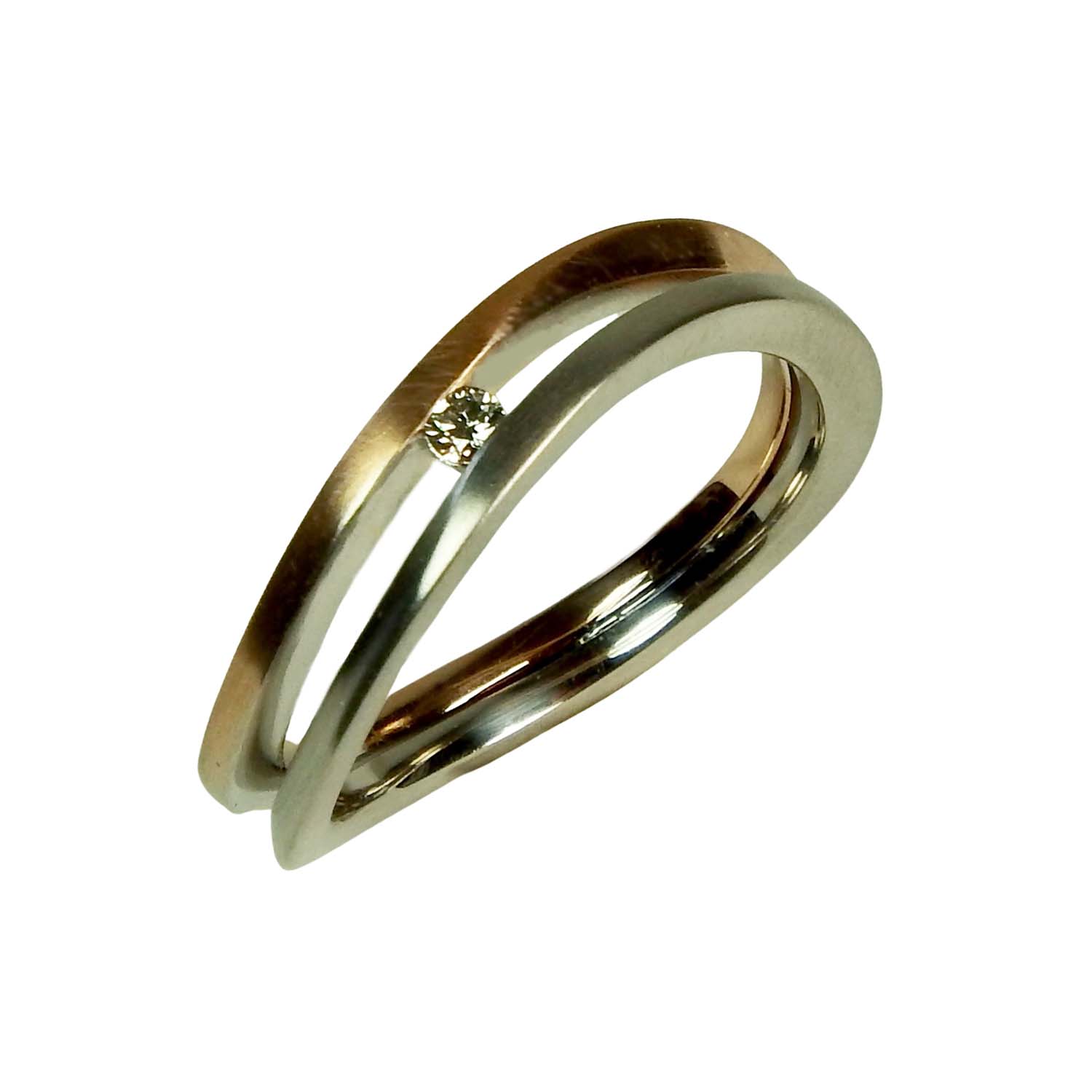 32759-1 Brillantring Gold bicolor Roségold und Weißgold 585/000