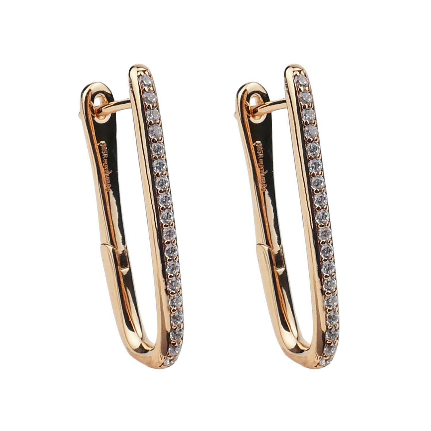 Ratius Creolen im Paperclip-Design mit Zirkonia