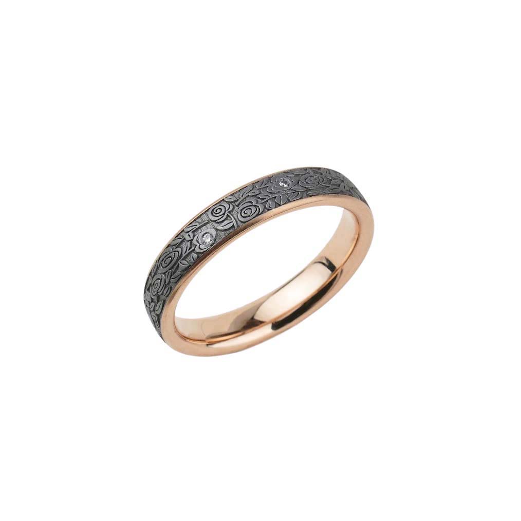 33614-1ItQPGtJtSOeyM Brillantring von Wörner aus Tantal mit Roségold