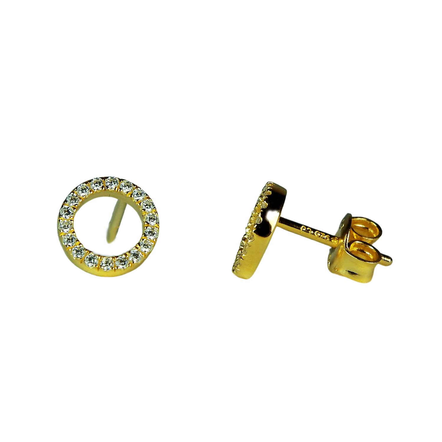 31526 Ohrstecker Kreisform Silber vergoldet
