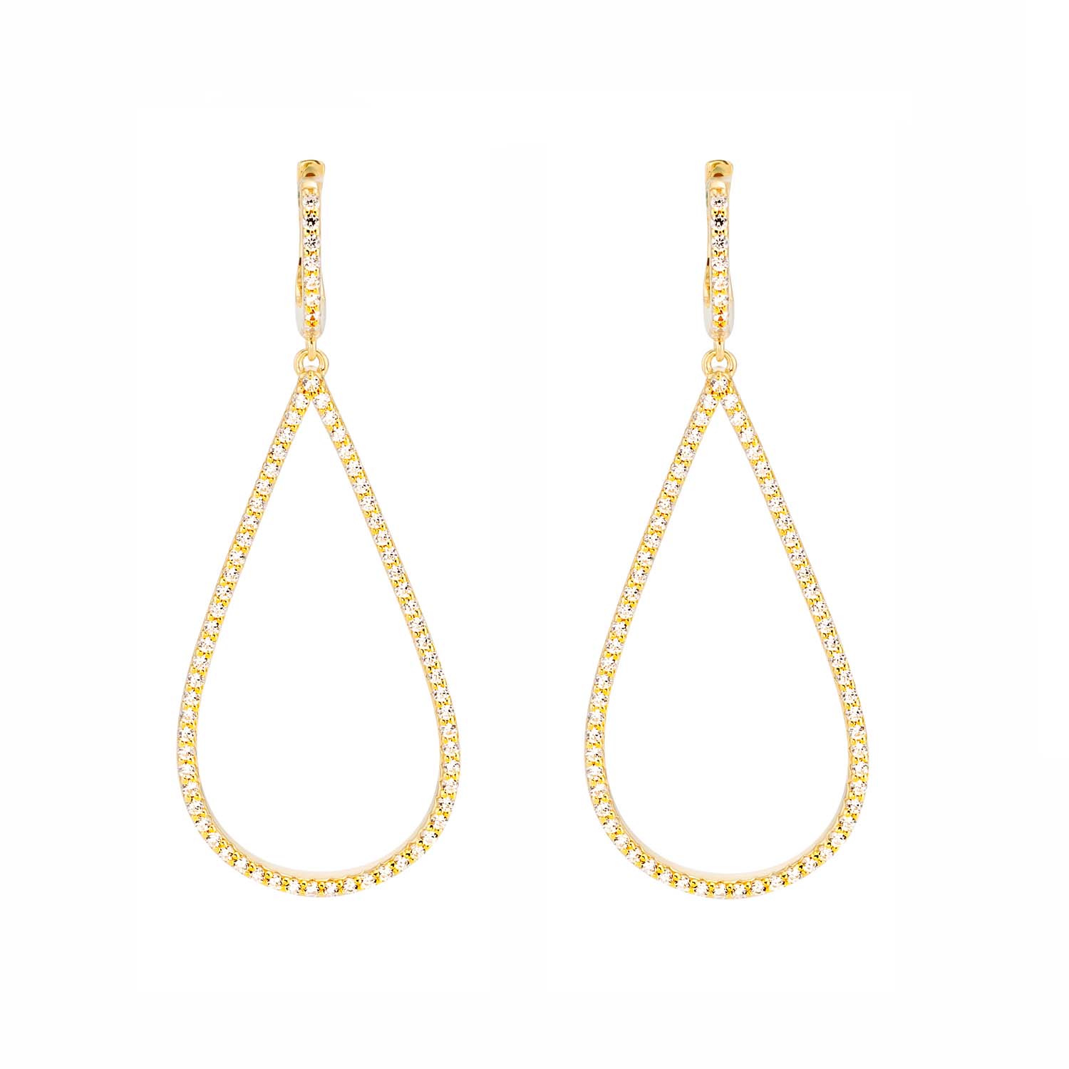 Ratius Ohrhänger aus goldplattiertem Silber mit Zirkonia