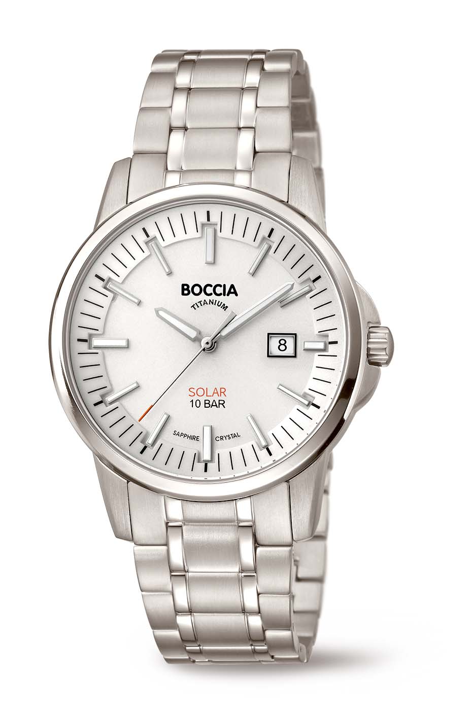 3643-03 Nickelfreie Boccia Herrenuhr 3643-03 Solar Reintitan Titanuhr für Herren