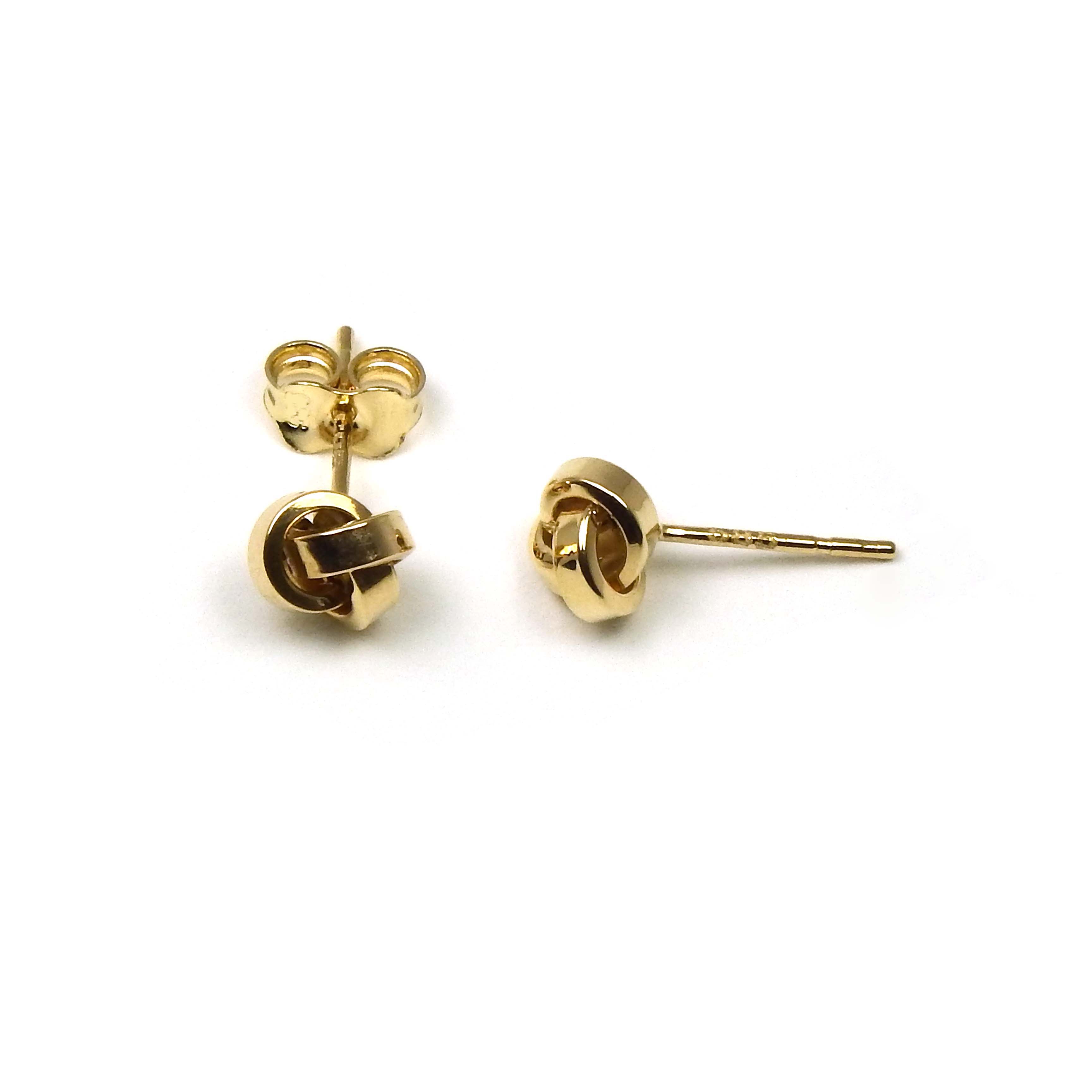 Knoten-Ohrstecker Gold 333/000 tricolor