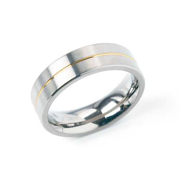 Boccia Ring Titan bicolor goldplattiert