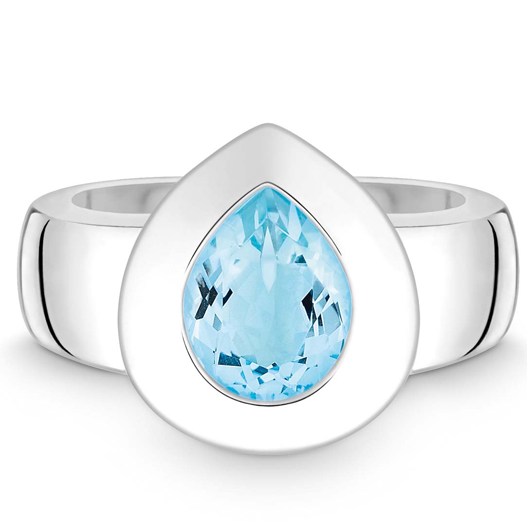 021004658 Quinn Ring Sterlingsilber mit Blautopas