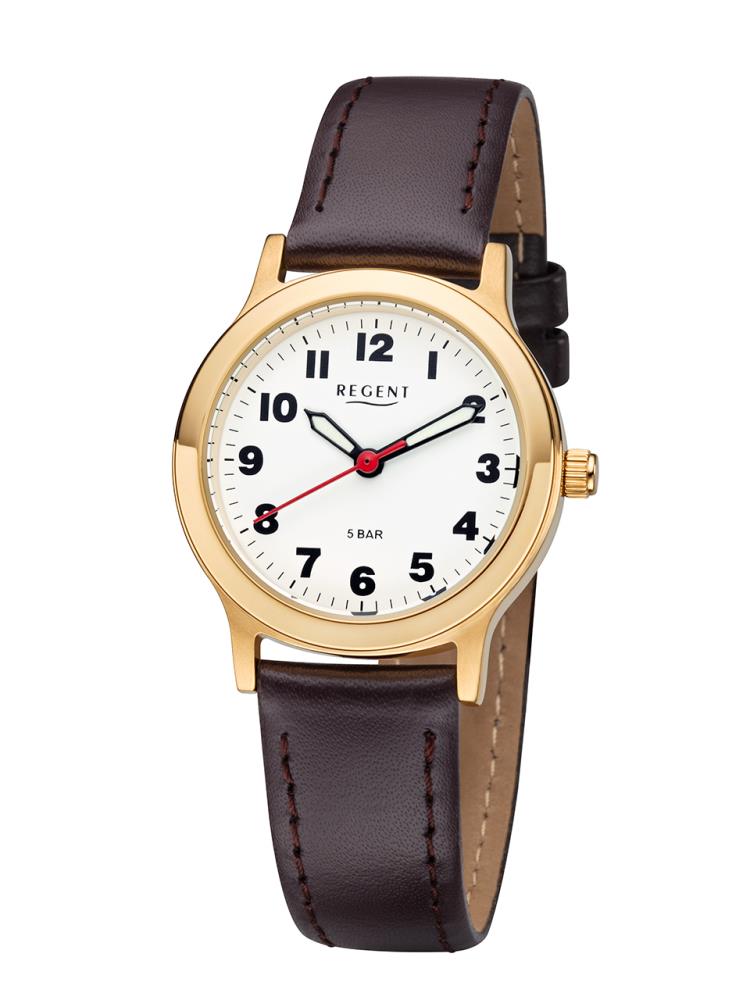 F-825 Regent Damenuhr Quartz Edelstahl vergoldet