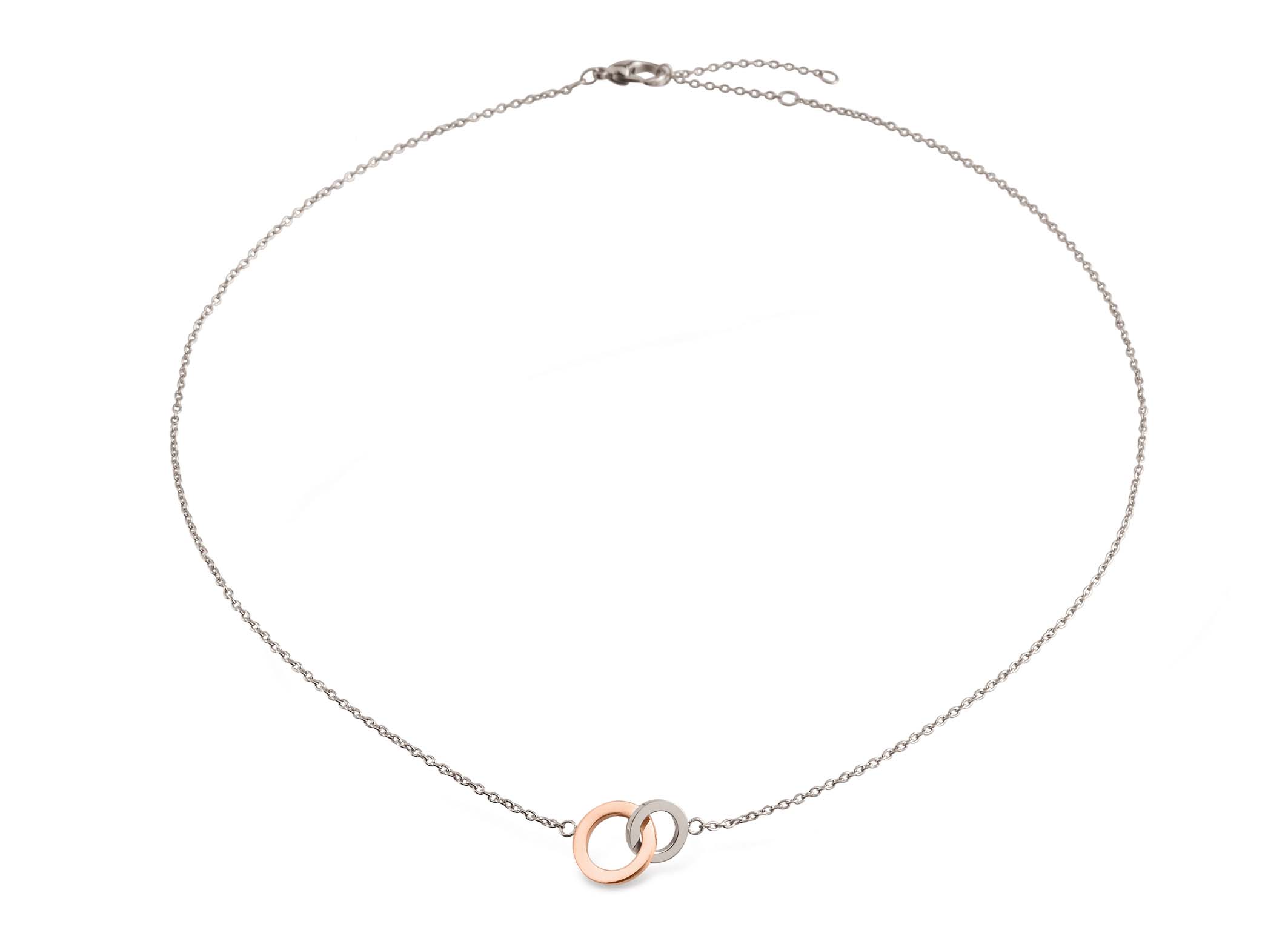 08033-02 Boccia nickelfreie Halskette Titan bicolor roségold plattiert