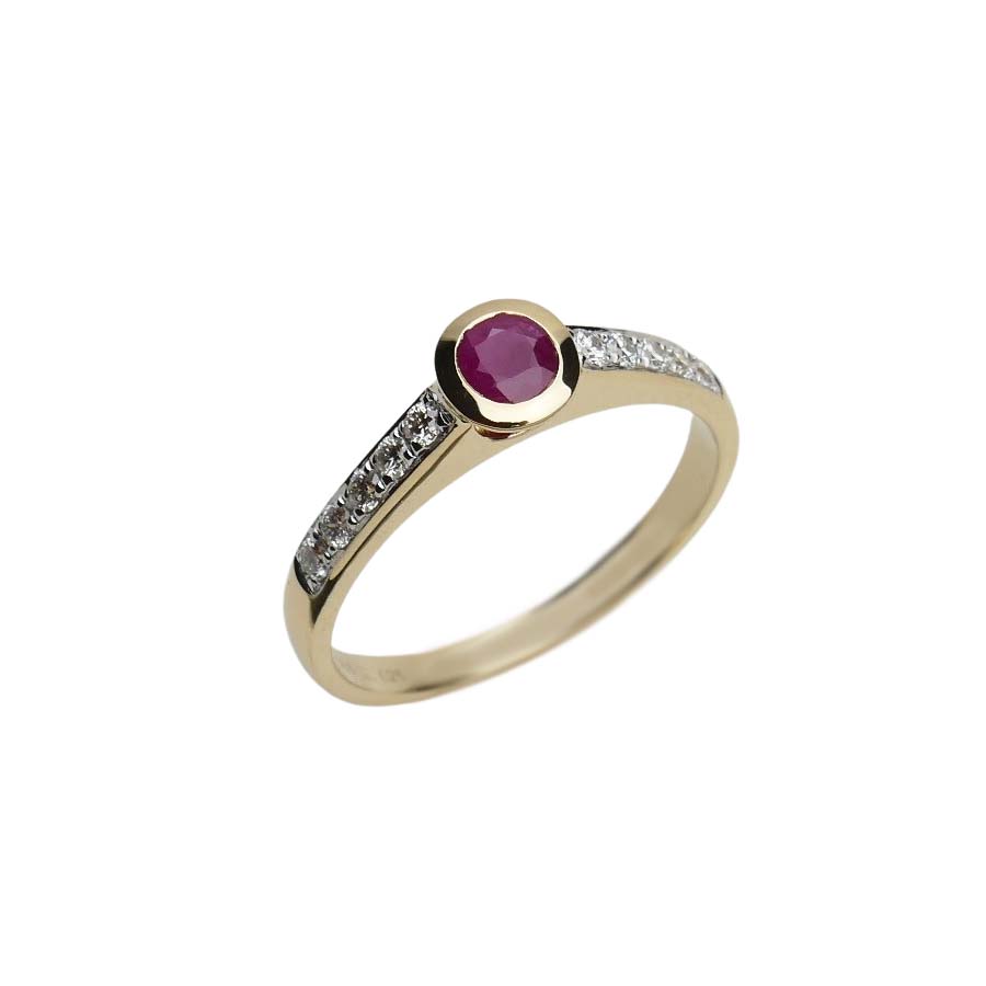 33384-1 Rubinring mit Brillanten Gelbgold 585/000