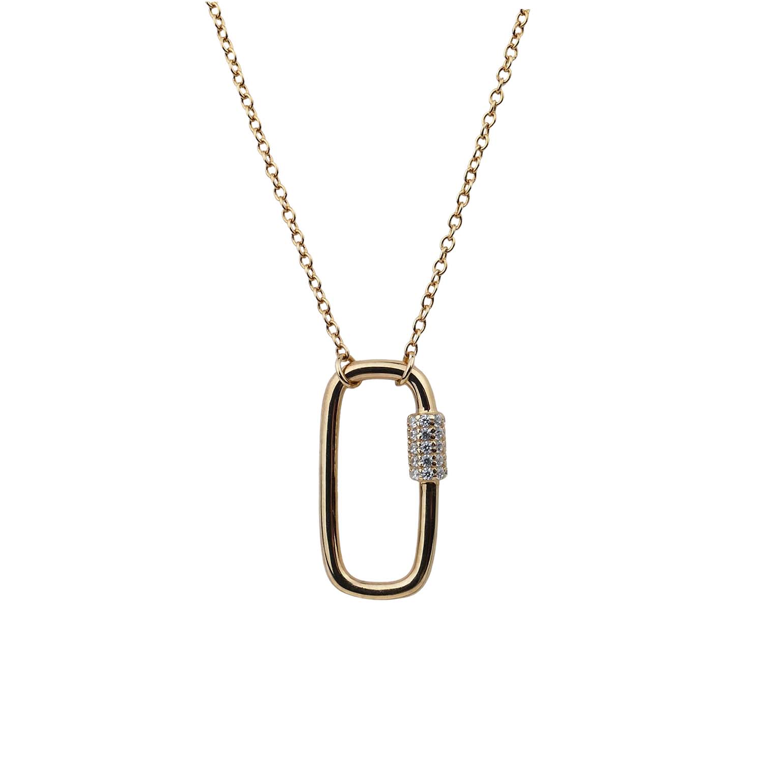 Ratius Halskette aus goldplattiertem Silber mit Zirkoniaanhänger