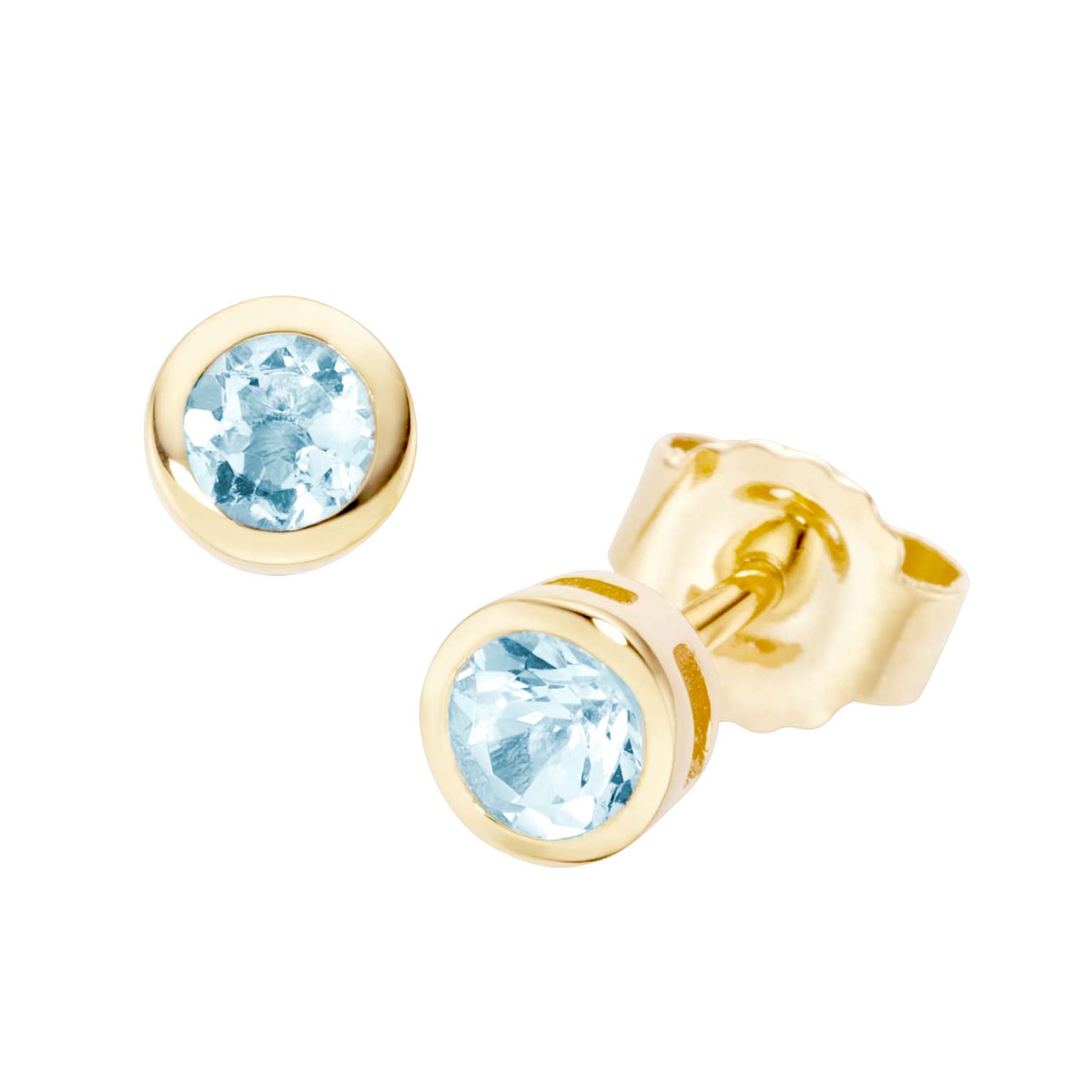 Ohrstecker mit Blautopas Gelbgold 375/000