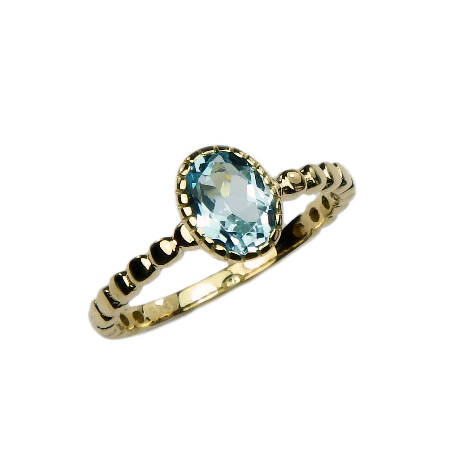 Blautopasring Gelbgold 585/000