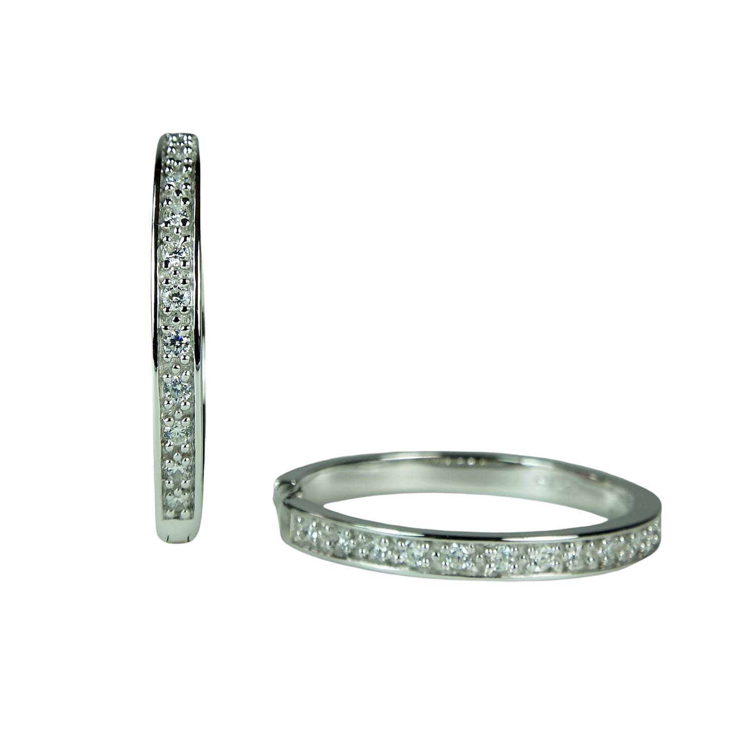 31470-1 Creolen Silber rhodiniert mit Zirkonia