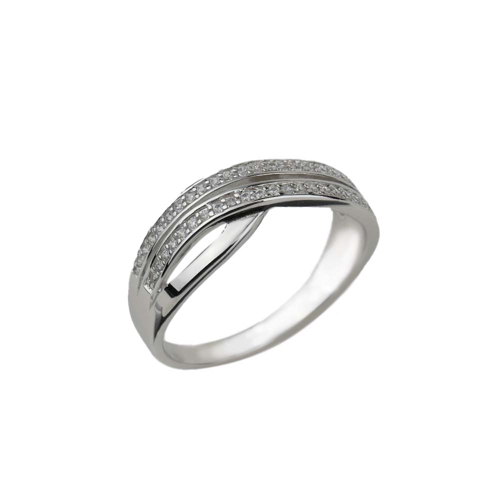 34162 Damenring aus rhodiniertem Sterlingsilber mit Zirkonia