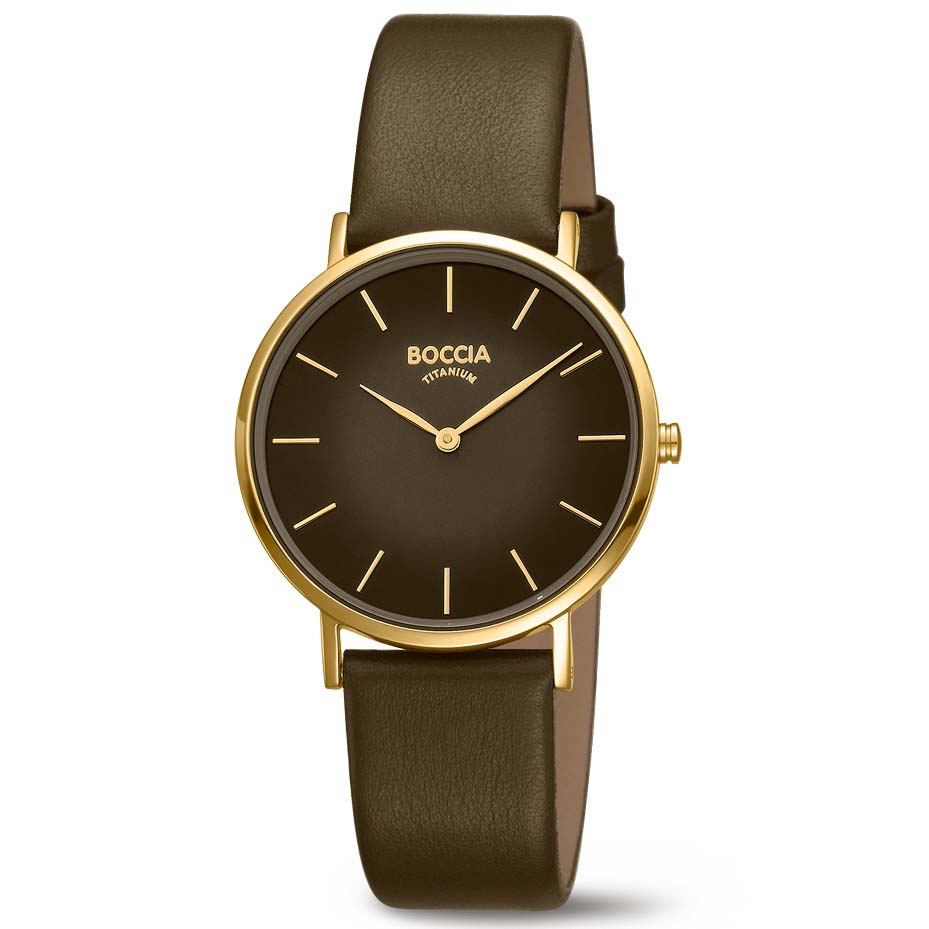 Boccia nickelfreie Damenuhr aus goldplattiertem Titan Quartz