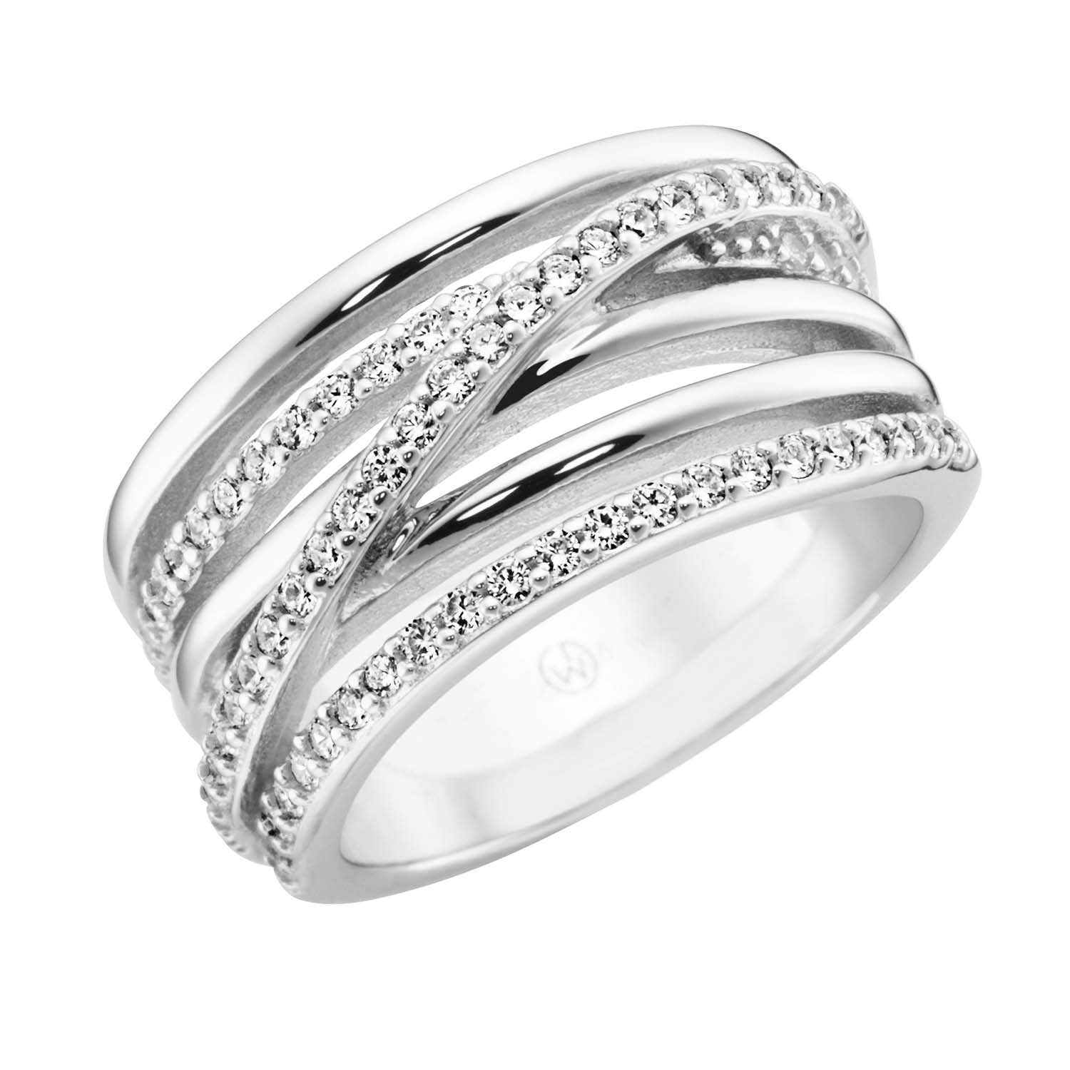 34202 Silver D-Line Damenring mit Zirkonia Silber