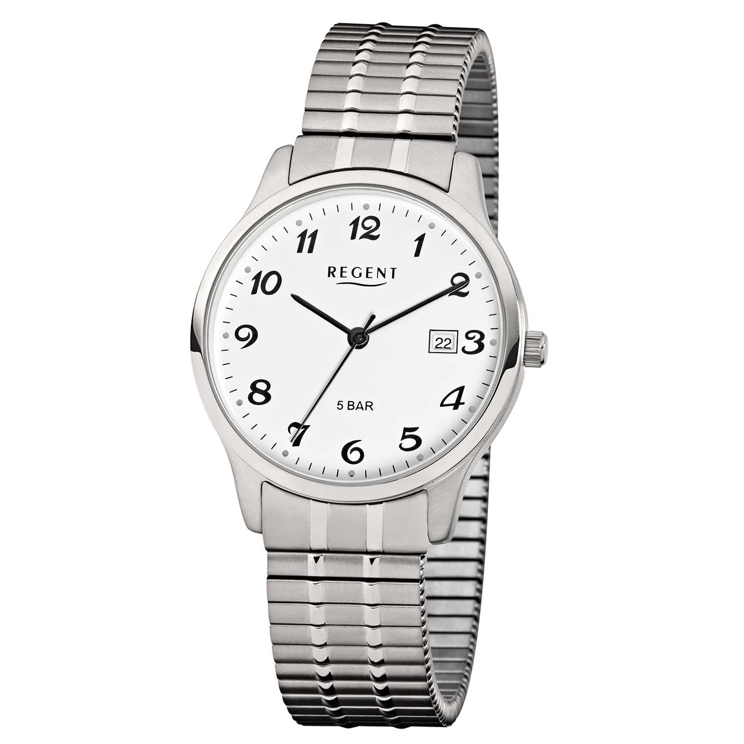 F-875 Regent Herrenuhr Quartz Edelstahl mit Zugband