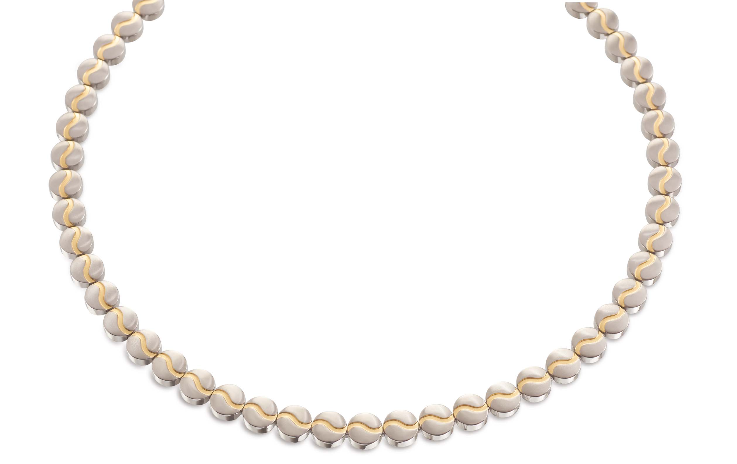 08022-02 Boccia nickelfreies Collier Titan bicolor goldplattiert
