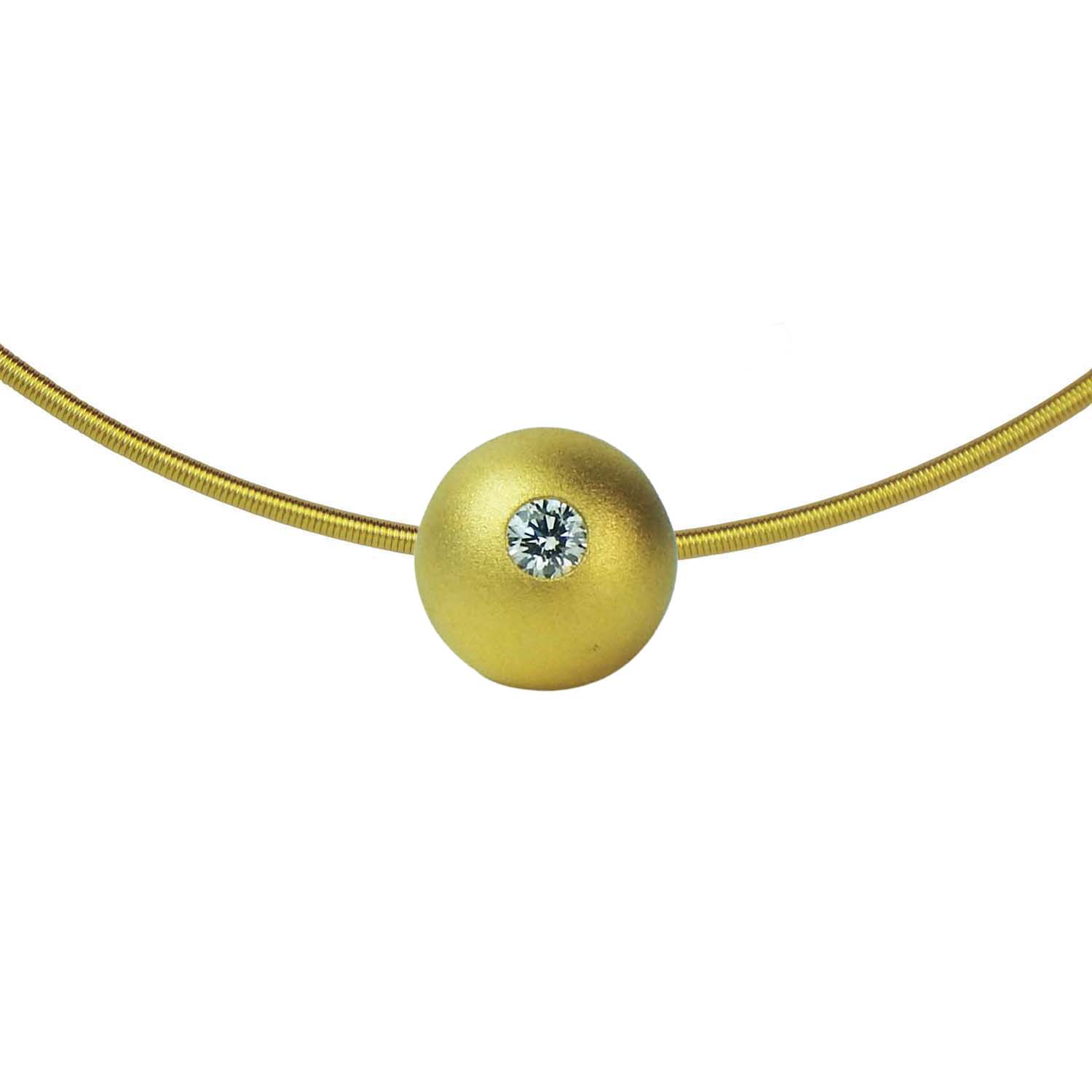 713298-010-1 Anhänger Bunz Kugel 10 mm mit Brillant Déco Art by Micha Bunz Gelbgold 750/000