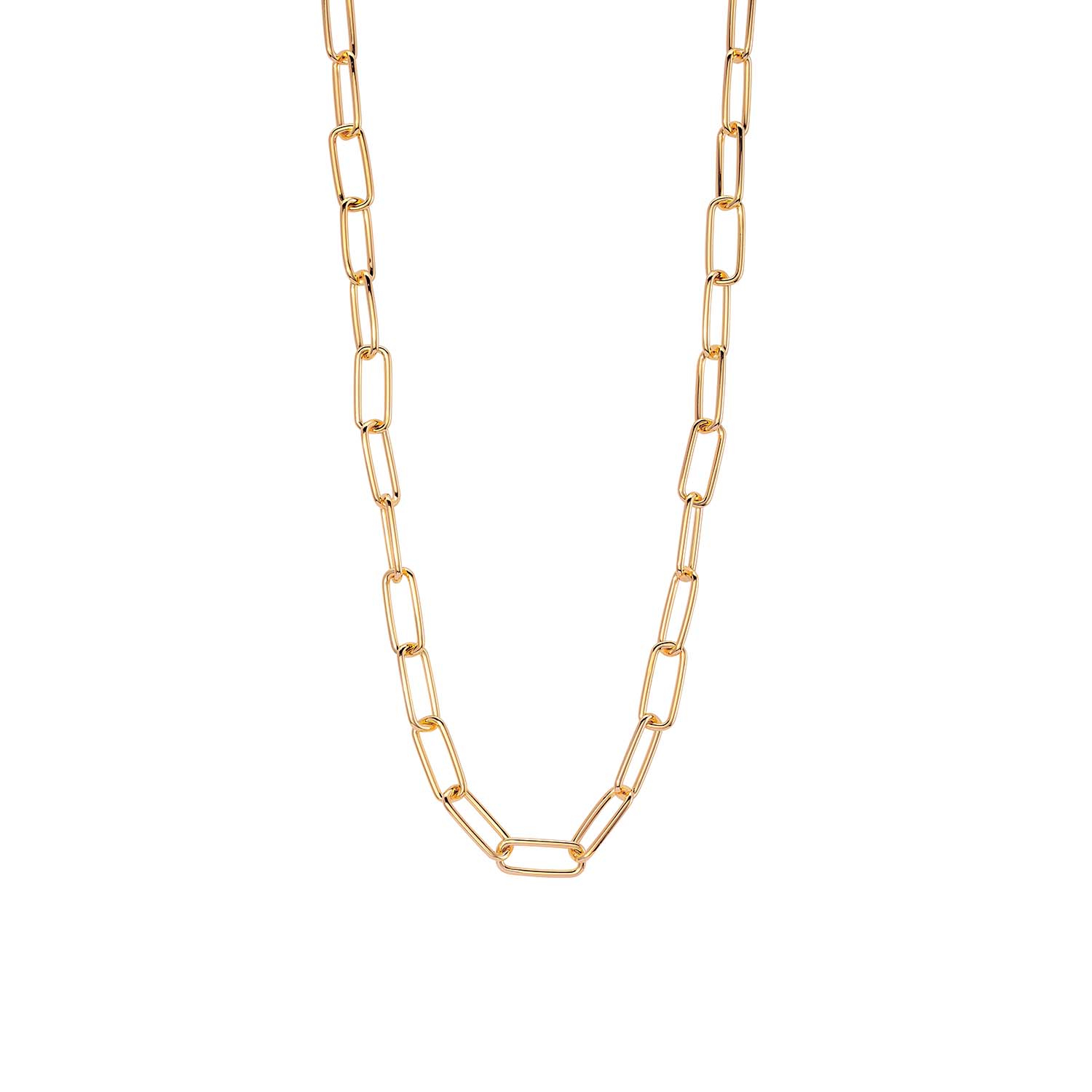 34216 Ratius Halskette Silber goldplattiert im Paperclipdesign