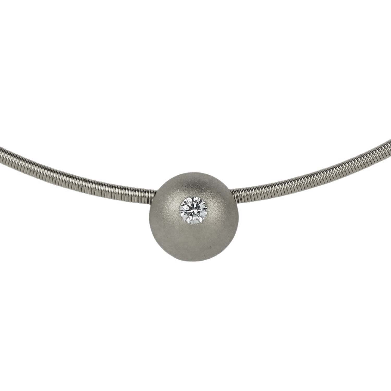 913308-006-3 Anhänger Bunz Kugel 8 mm mit Brillant Déco Art by Micha Bunz Platin 950/000