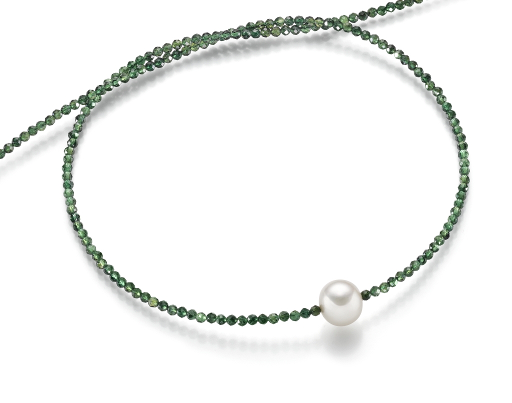 Turmalinkette mit Süßwasserperle