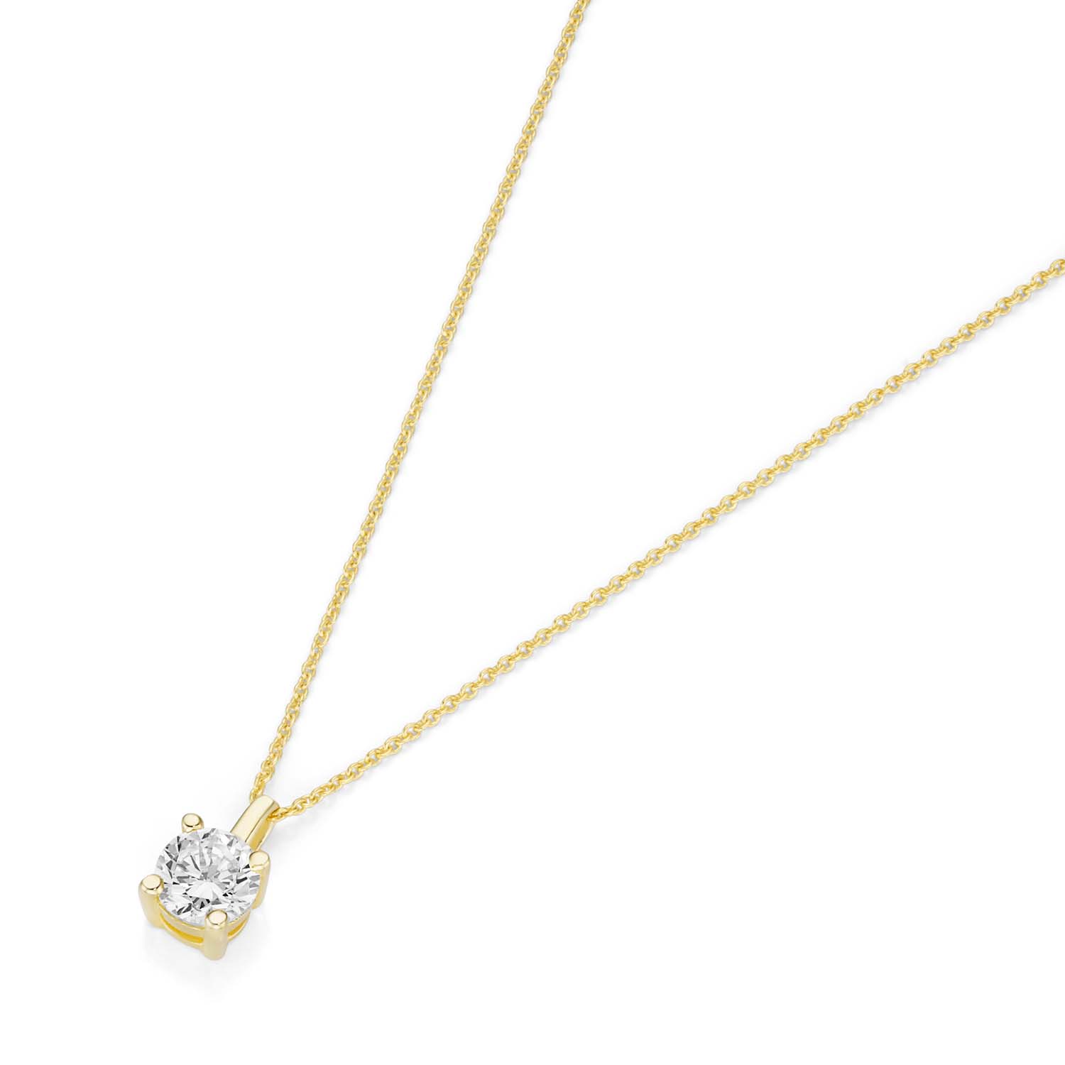 Halskette mit Brillantanhänger Gelbgold 585/000
