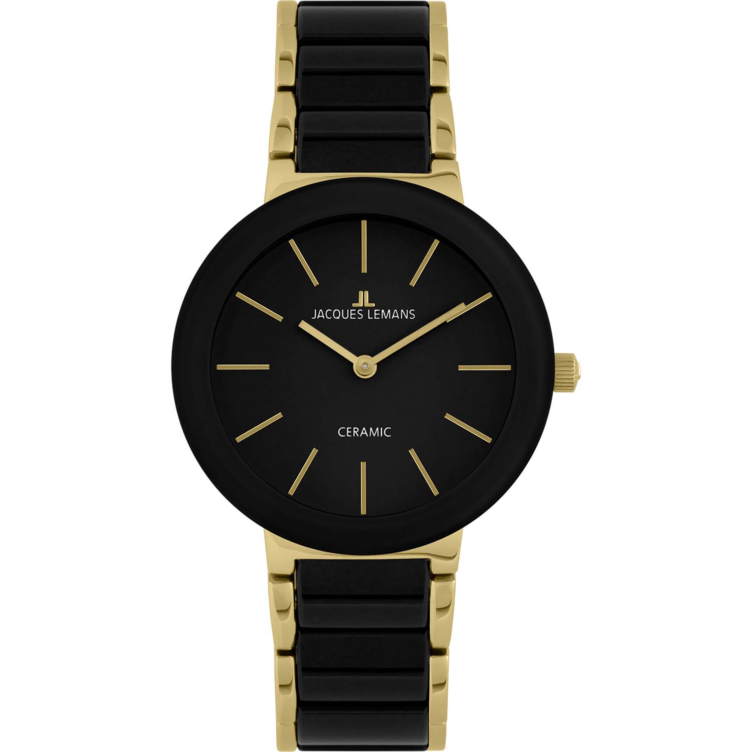 42-7E Reduzierte Jacques Lemans Damenuhr Keramik Quartz