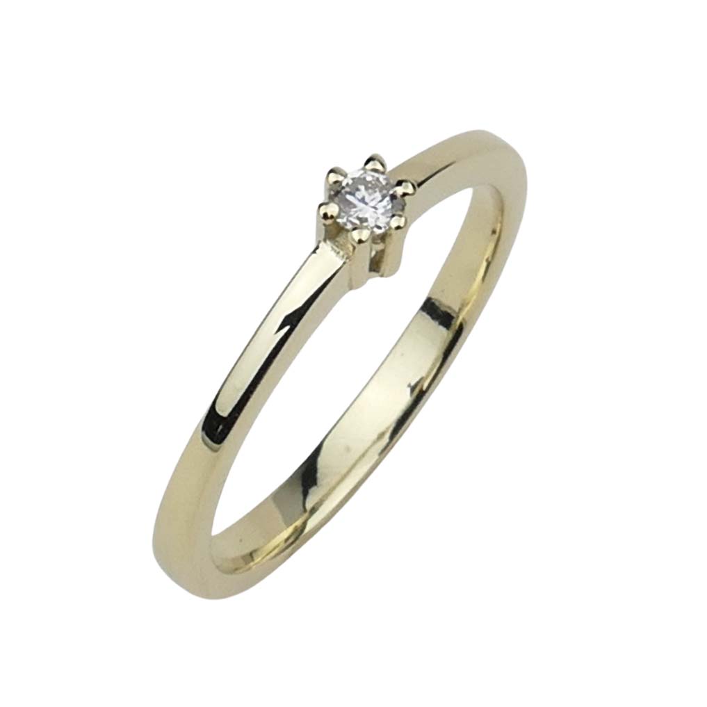 Verlobungsring Gelbgold 585/000 mit Brillant aus unserer Goldschmiede