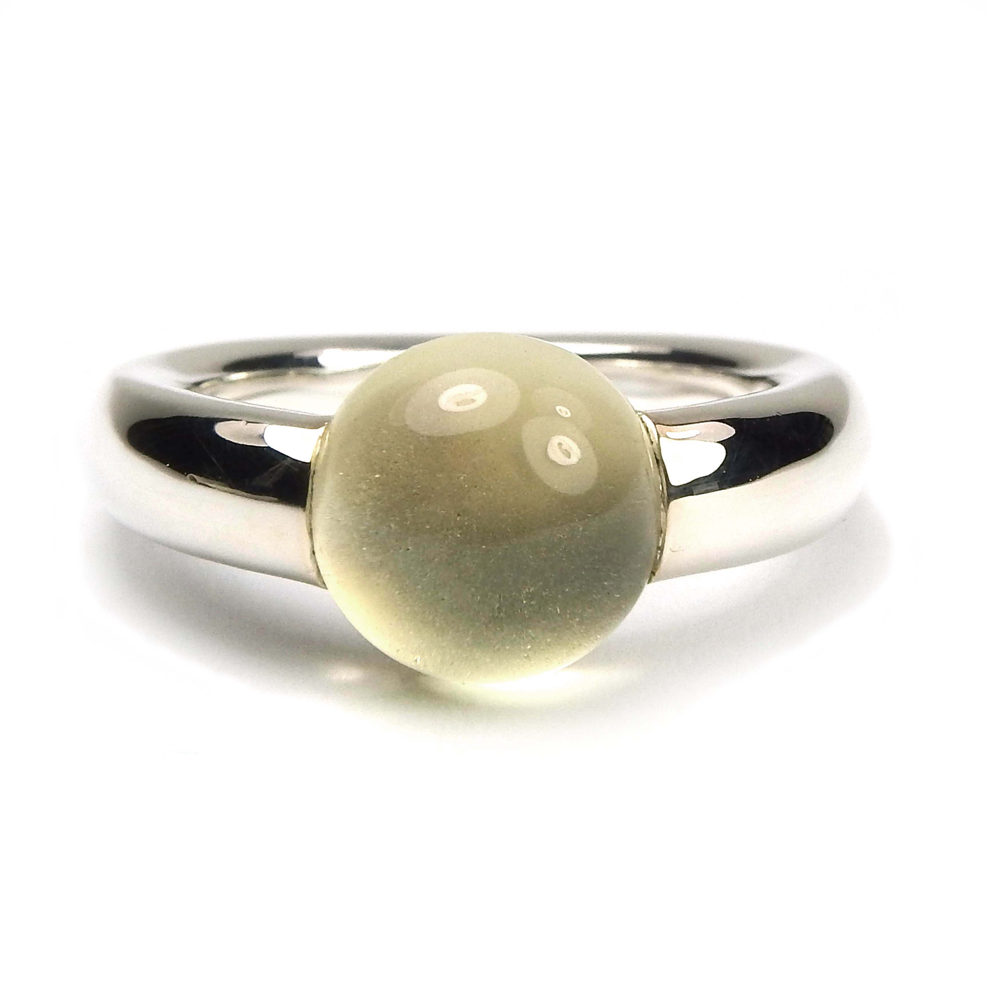 021209648-3 Quinn Ring Caboo Silber mit Lemonquarz