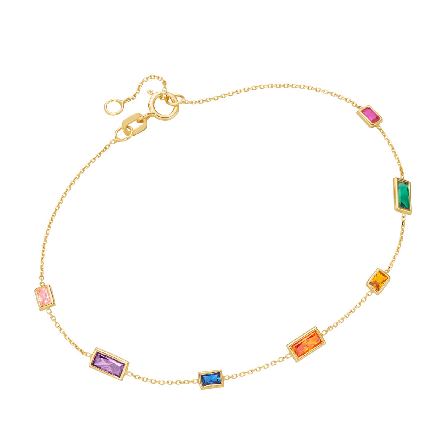 32638 Armband Gelbgold 375/000 mit Farbsteinen