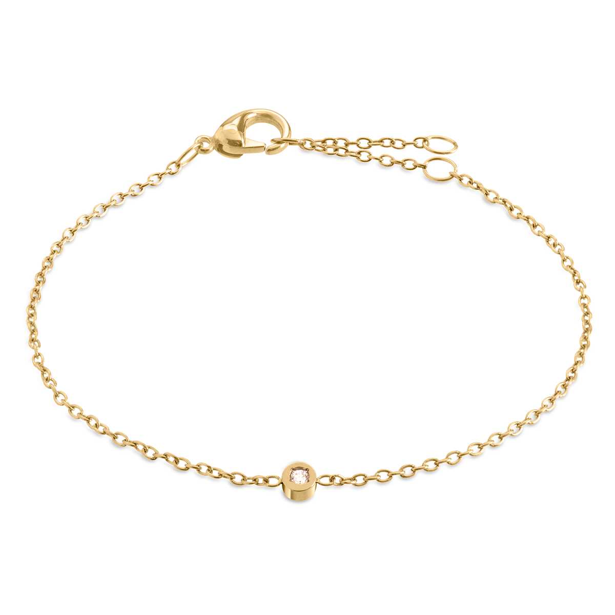 Boccia Armband Titan goldplattiert mit Brillant