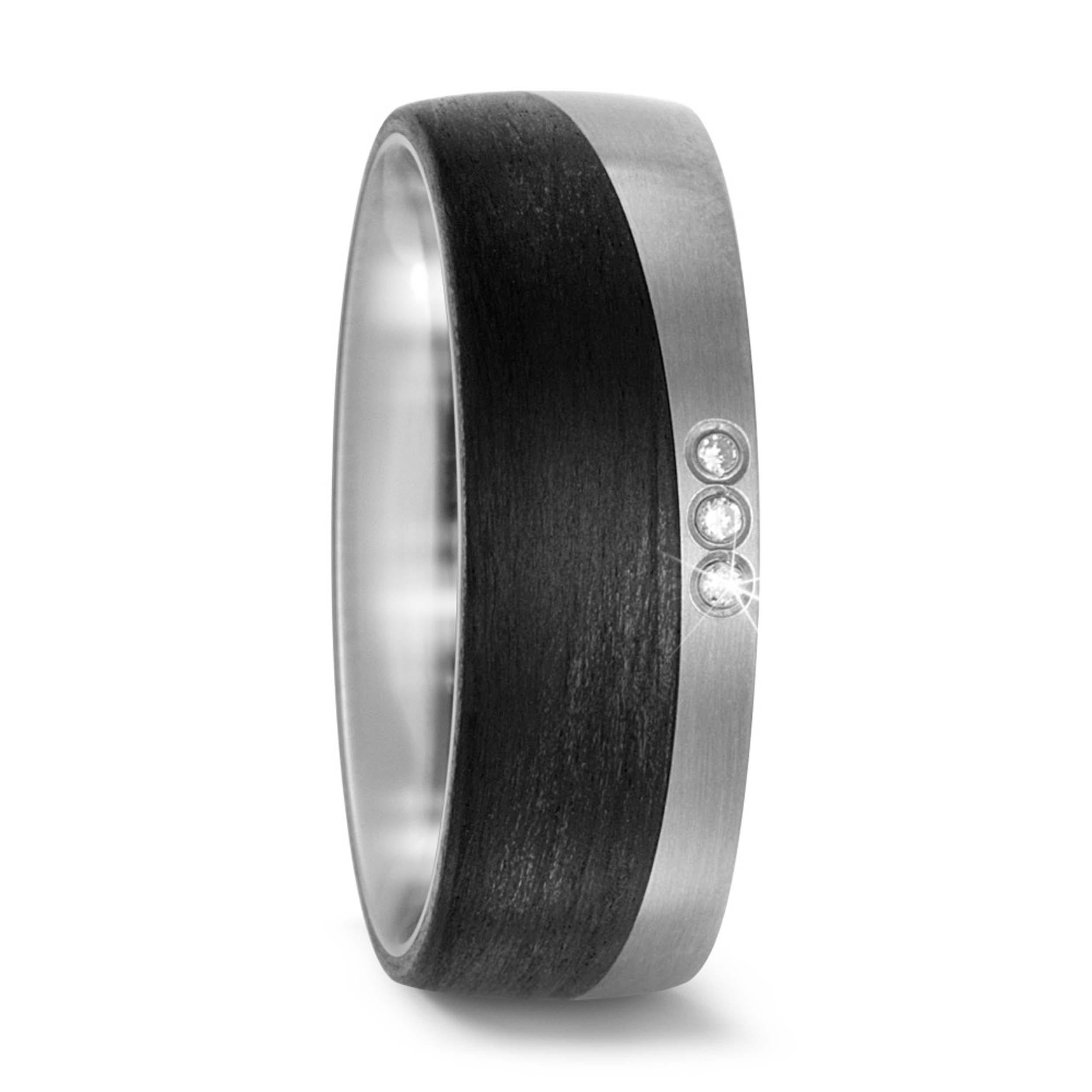 10529 Titan Factory Trauring Titan mit Carbon und Brillanten