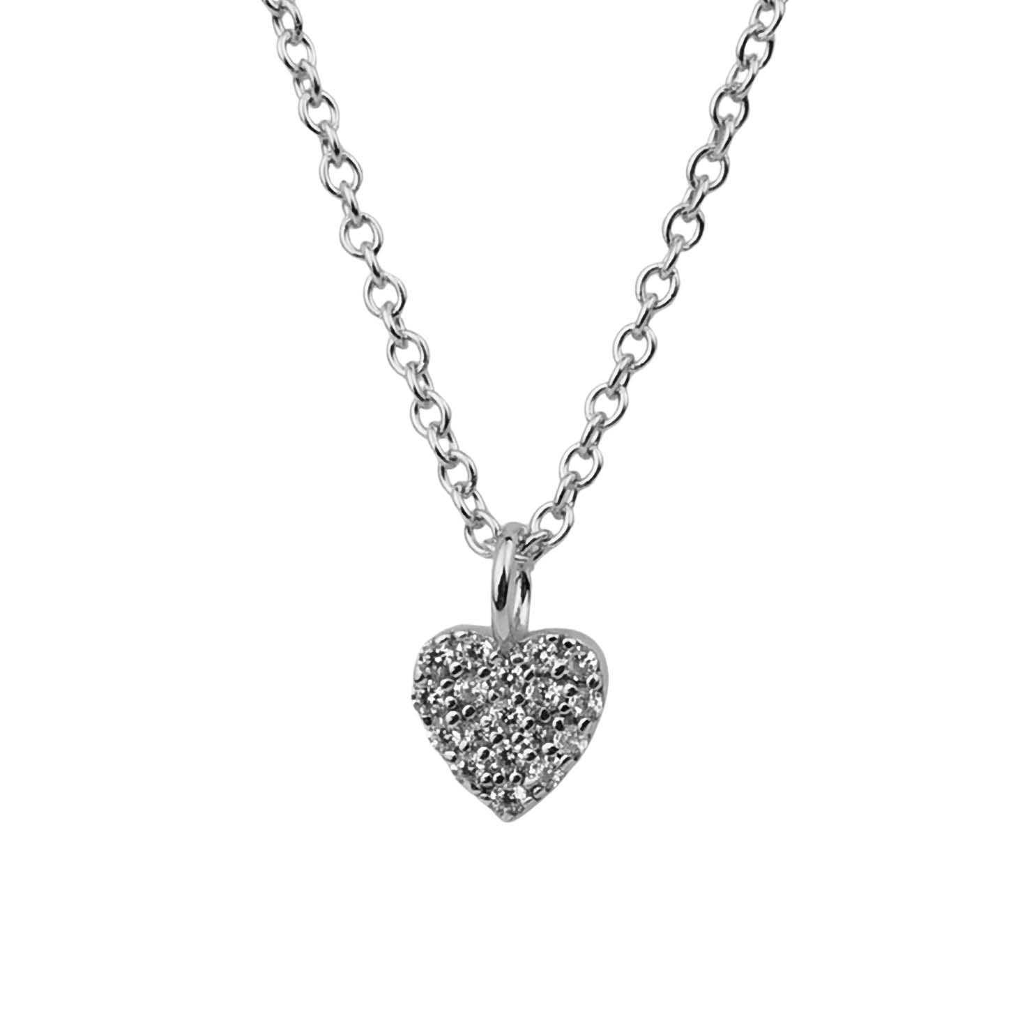 Ratius Halskette aus rhodiniertem Silber mit Zirkoniaherz