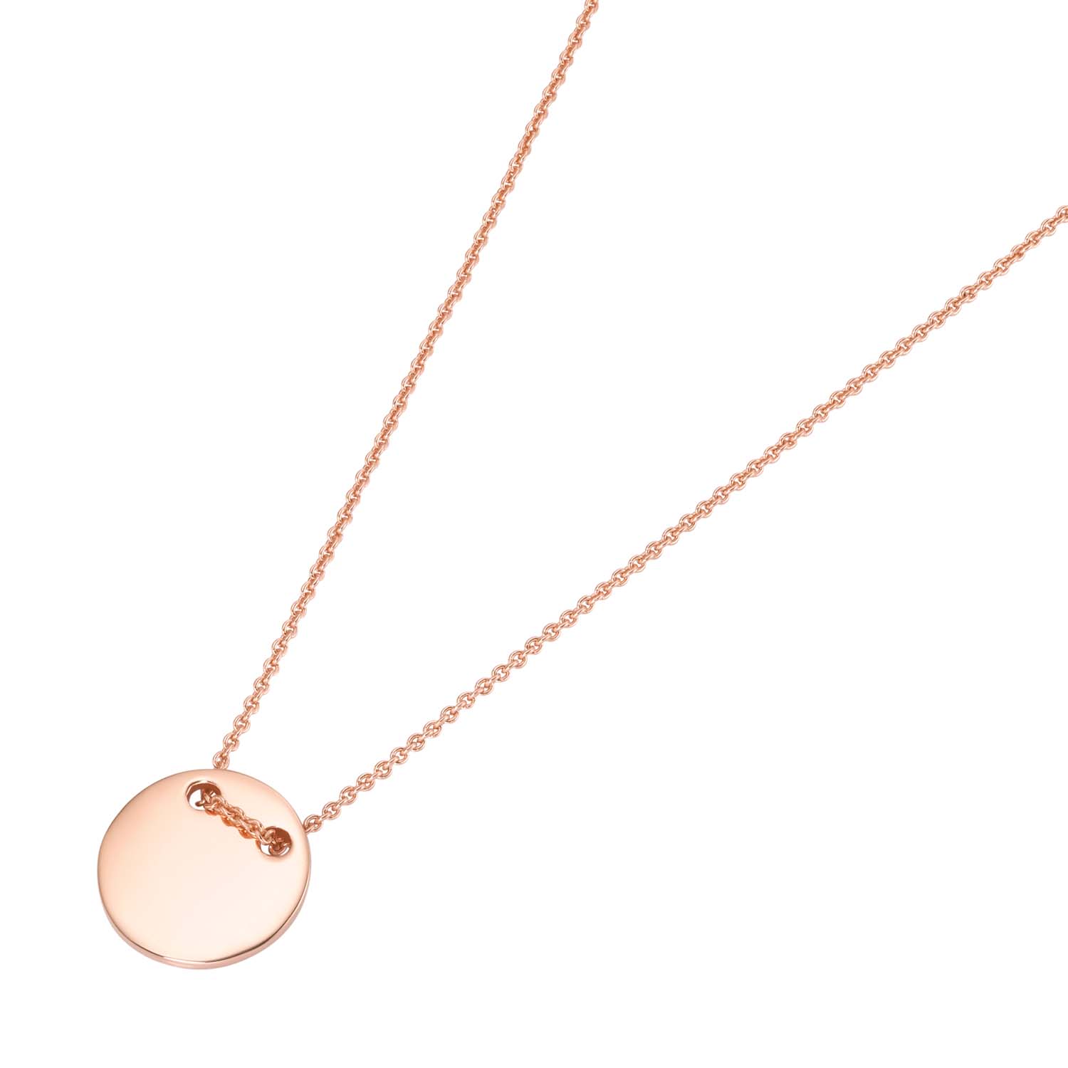 33204 Silver D-Line Kette mit Plättchen Sterlingsilber rosé vergoldet