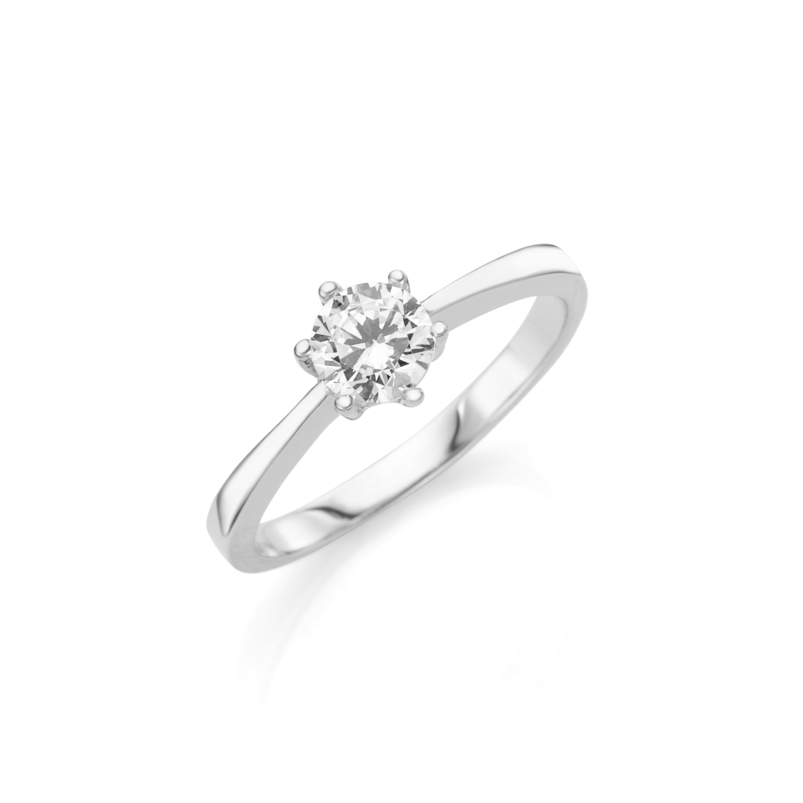 Silver D-Line Solitärring