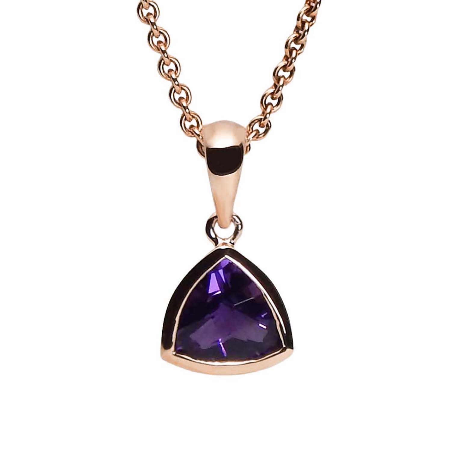 33926-1 Amethystanhänger Roségold 585/000 Anhänger mit dreieckigem Amethyst