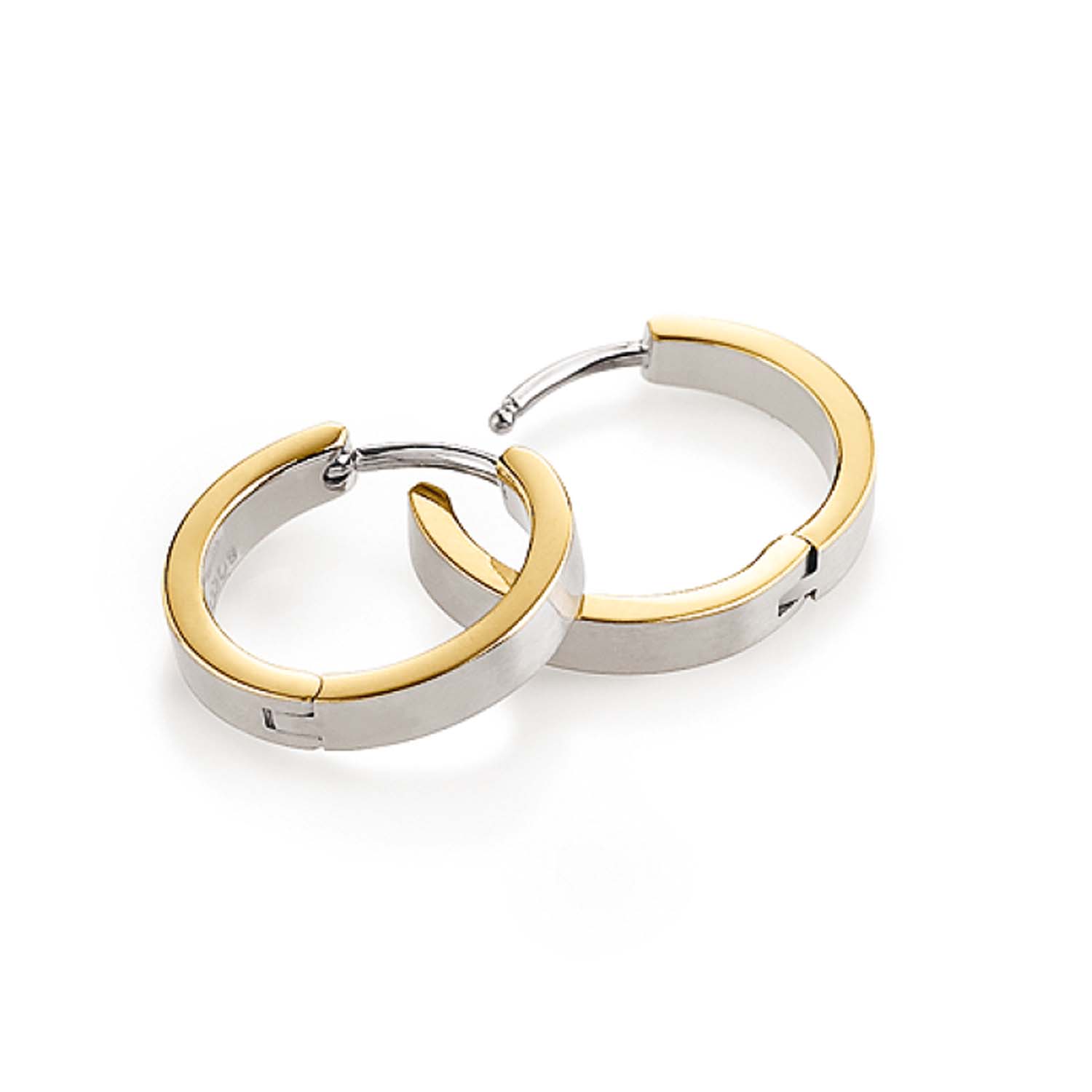 0577-02 Boccia nickelfreie Creolen Titan bicolor teilgoldplattiert