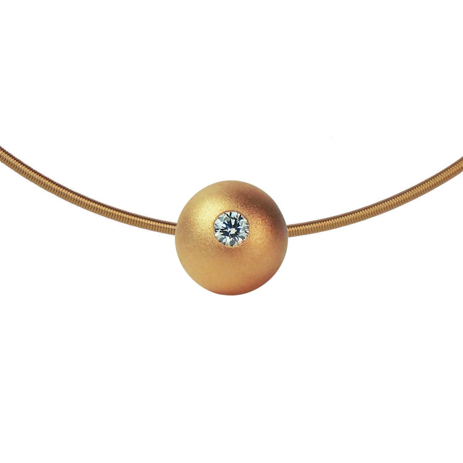 613298-010-1 Bunz Anhänger Kugel Roségold 750/000 10 mm mit Brillant 0,10 ct.