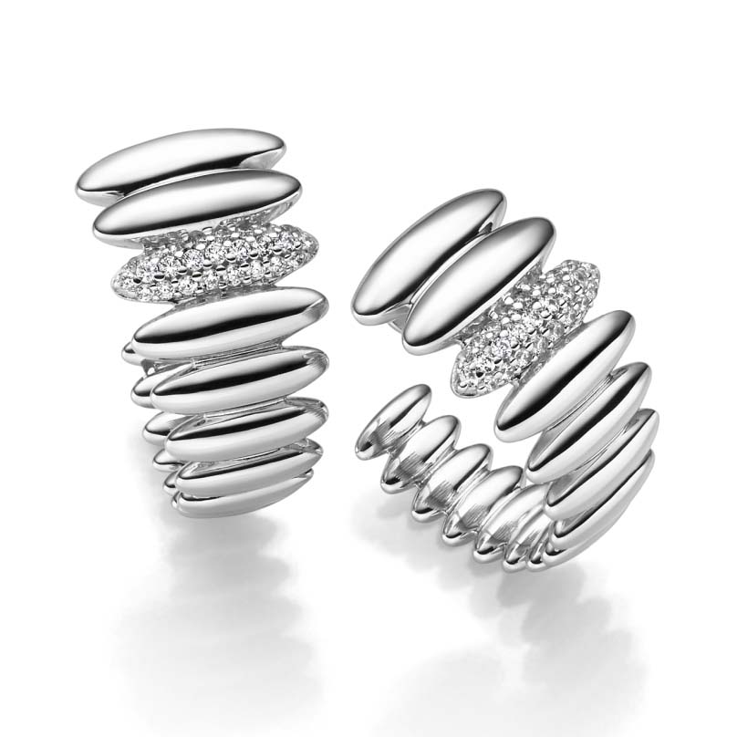 33772 Steckcreolen Silber mit Zirkonia