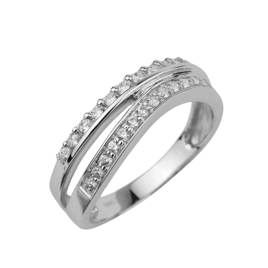 Damenring Weißgold 585/000 mit Zirkonia Damenring Weißgold 585/000 mit Zirkonia