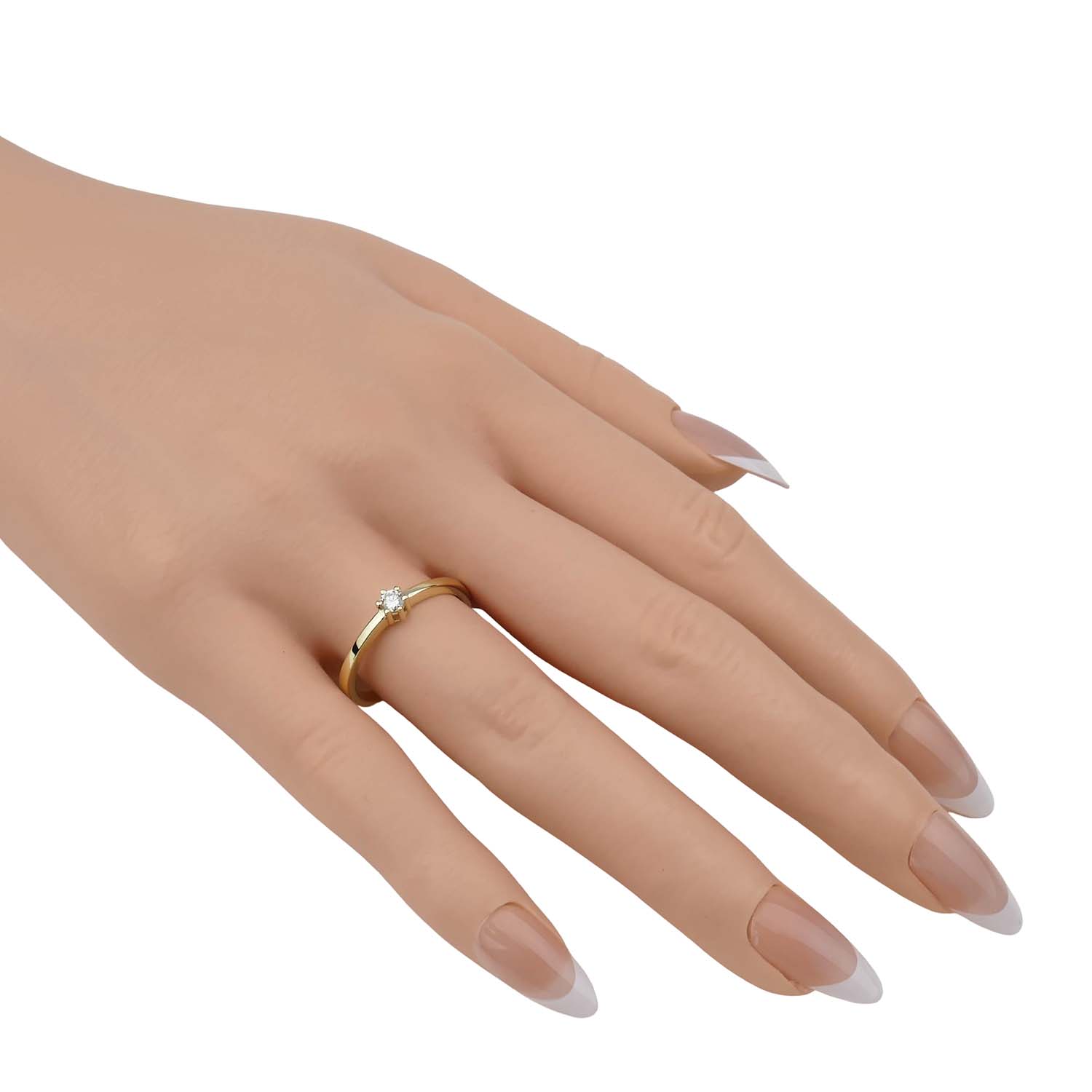 Verlobungsring Gelbgold 585/000 mit Brillant aus unserer Goldschmiede