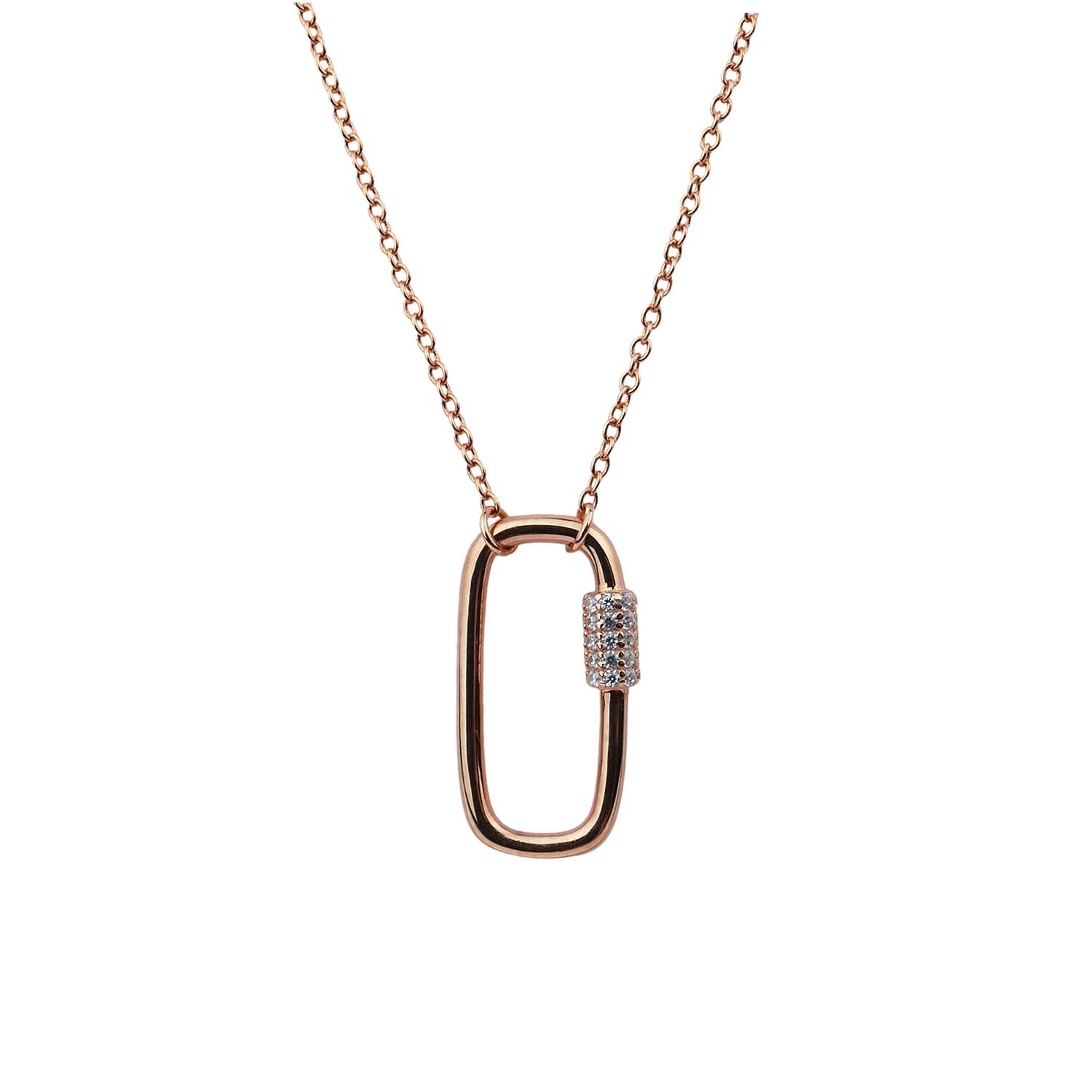 Ratius Halskette aus roségold plattiertem Silber mit Zirkoniaanhänger