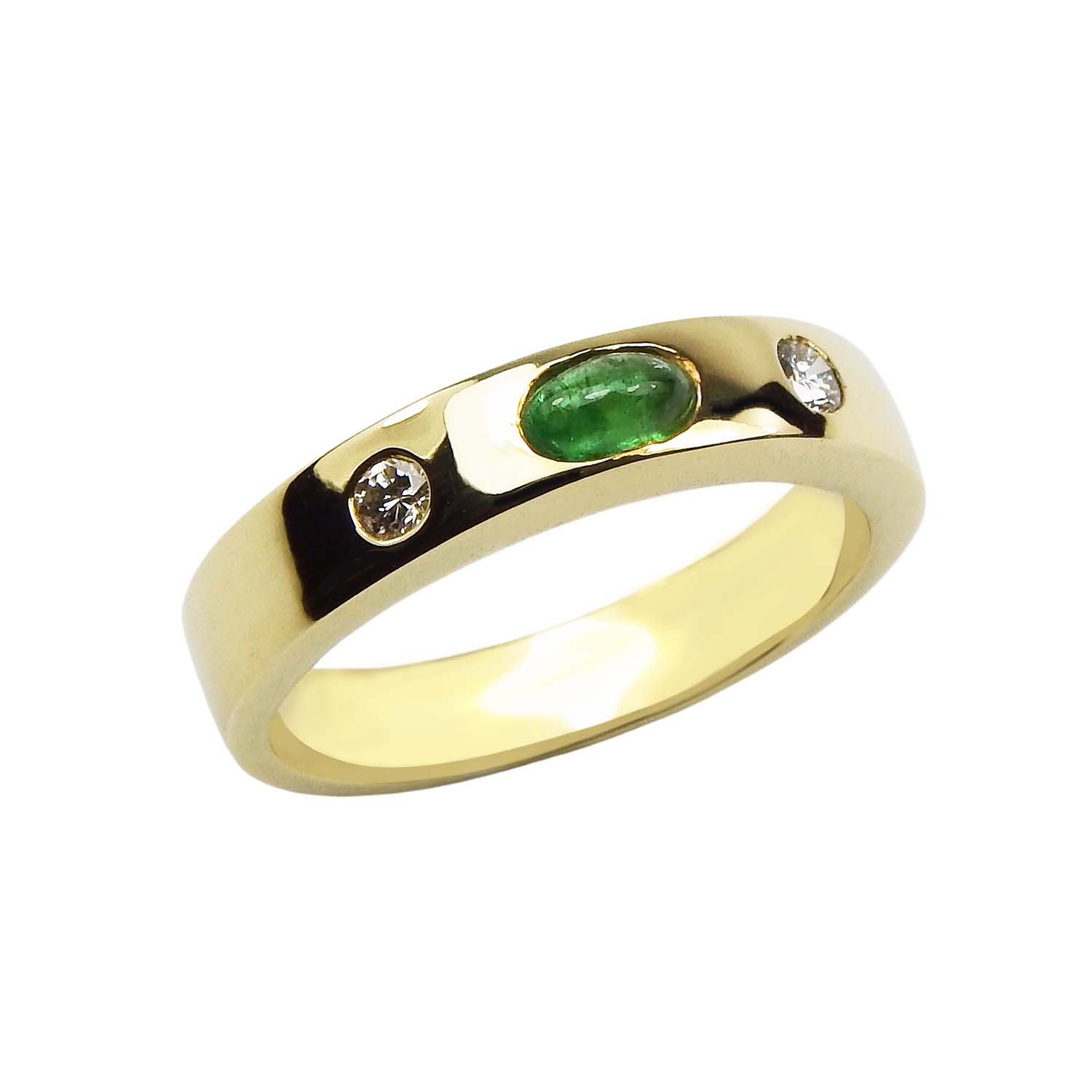 34211-1 Damenring mit Smaragd und Brillanten Gelbgold 585/000