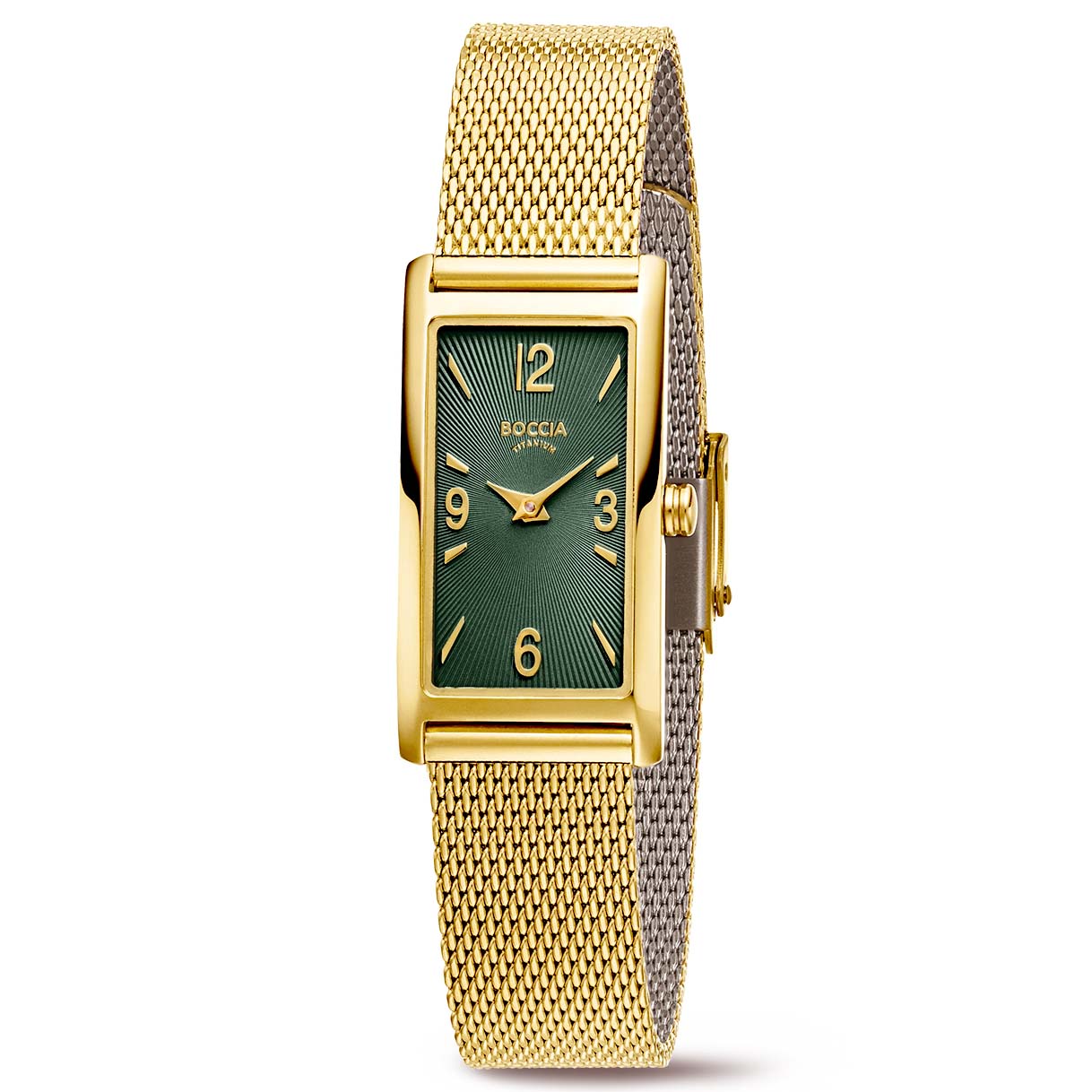 Boccia nickelfreie Damenuhr aus goldplattiertem Titan Edelstahlband Quartz