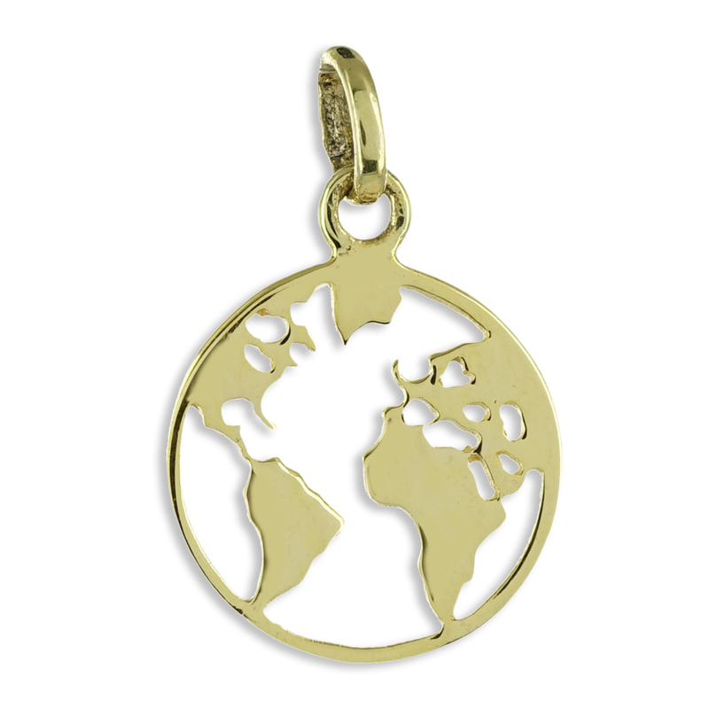34272 Anhänger Weltkarte Gelbgold 333/000