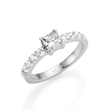 34249KNK8D2ZdmOHy3 Damenring aus rhodiniertem Sterlingsilber mit Zirkonia