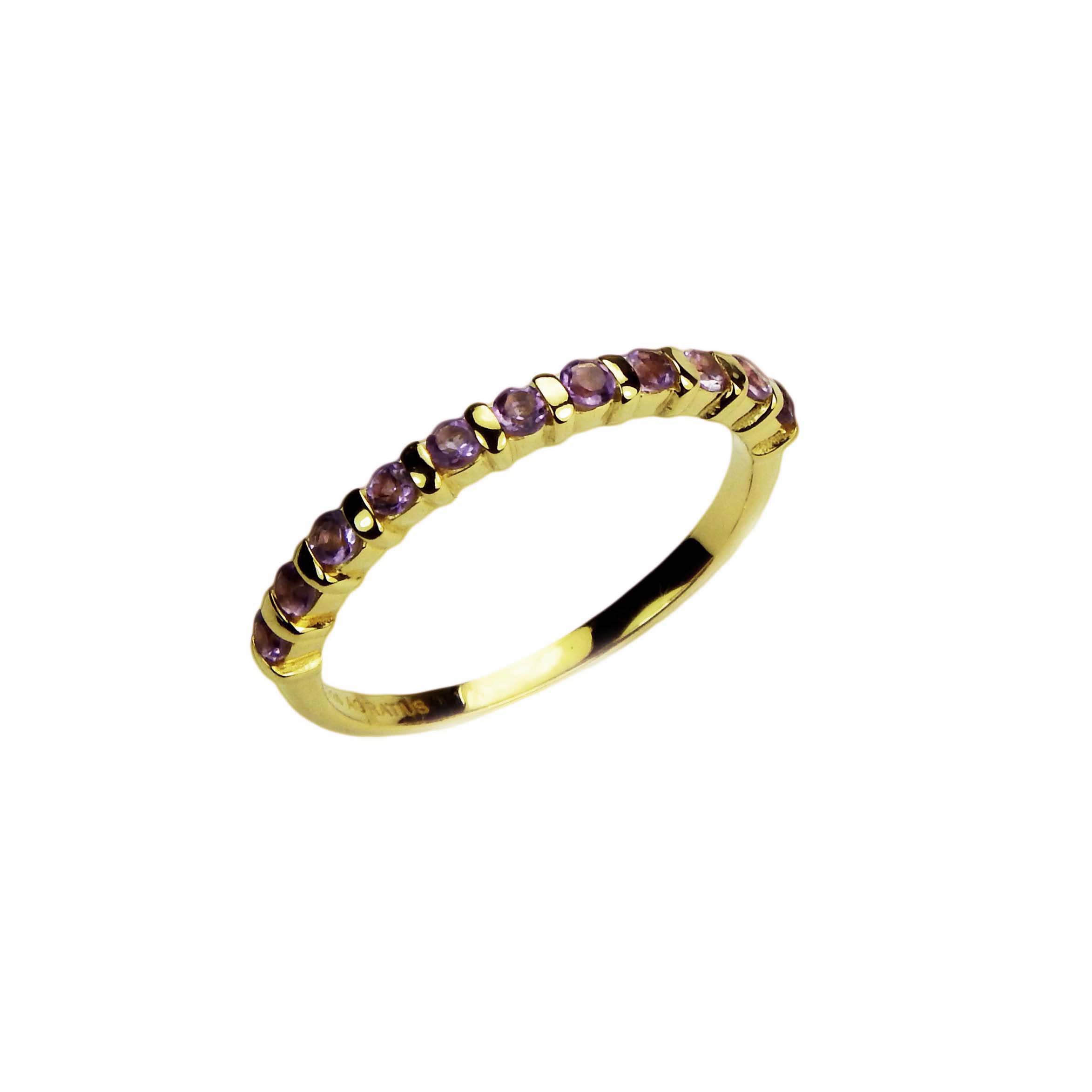30878 Ratius Damenring mit Amethysten Silber goldplattiert