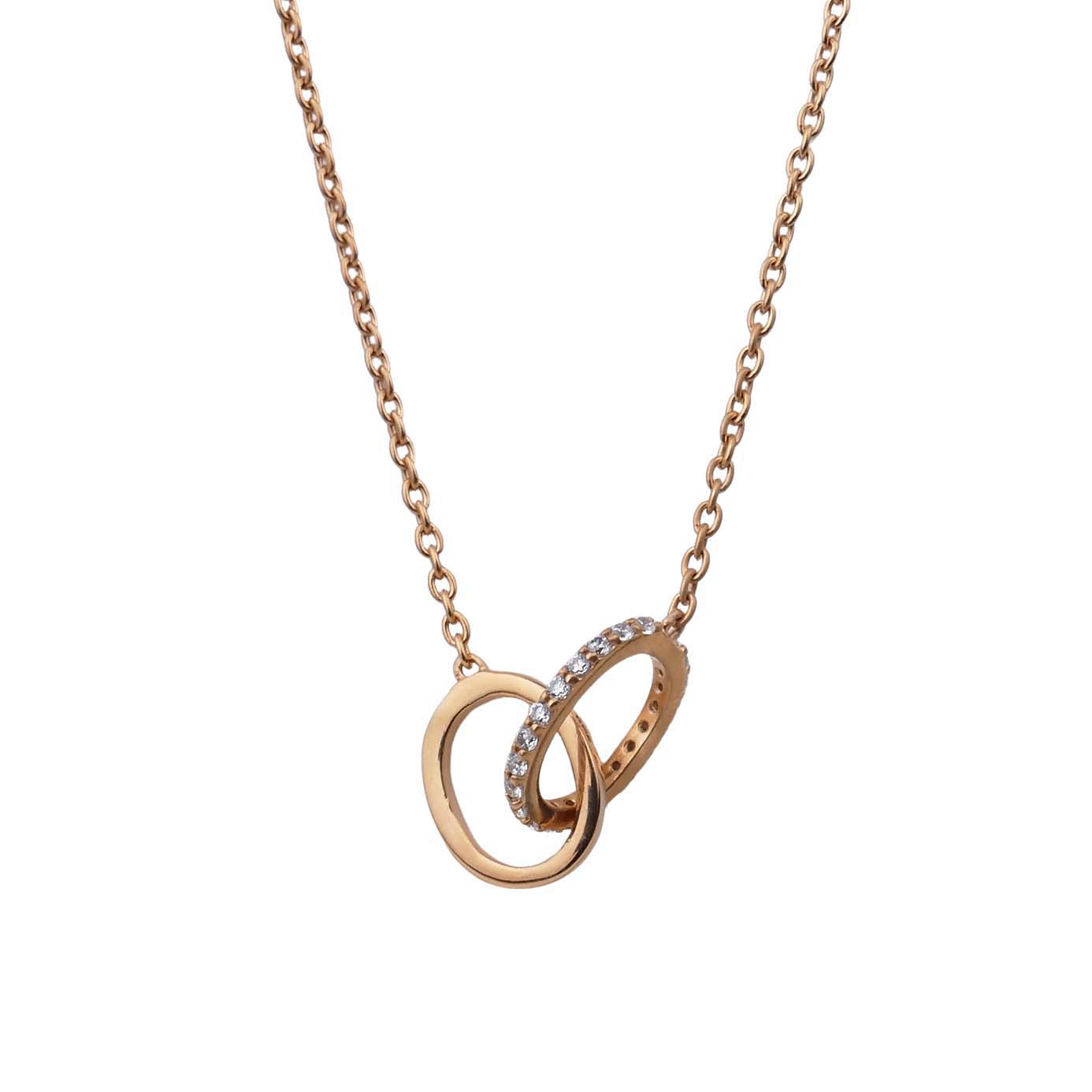 Ratius Halskette aus roségold plattiertem Silber mit Ringen