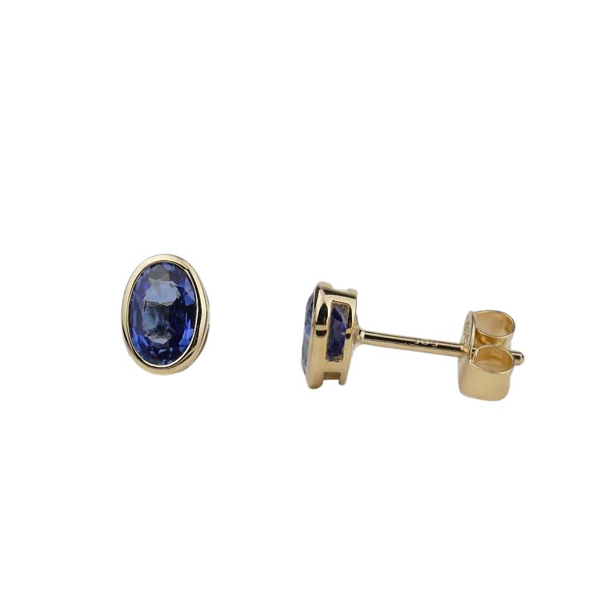 Safirohrstecker Gelbgold 585/000