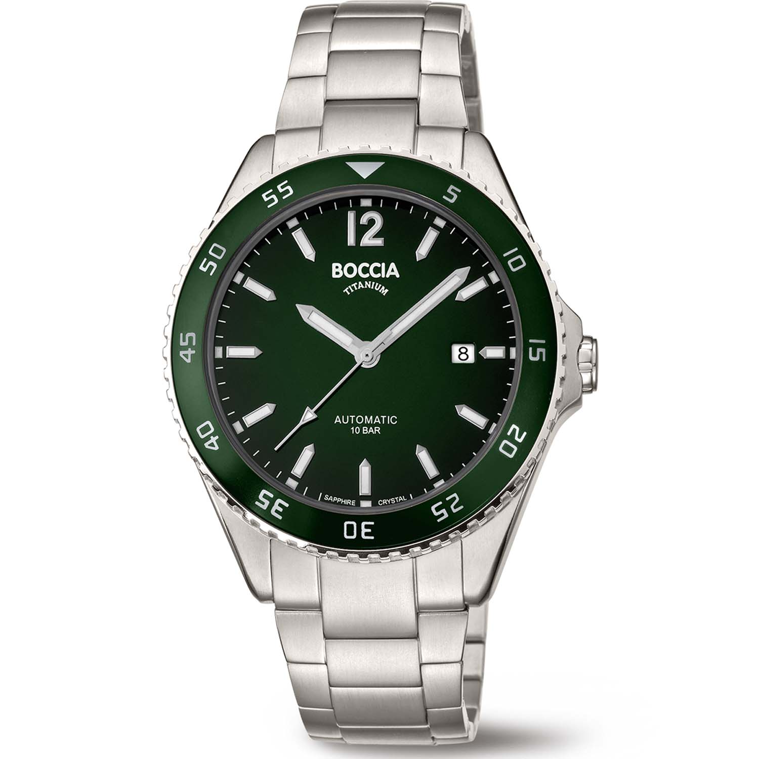 3653-02 Boccia Titanium nickelfreie Automatik-Herrenuhr 100 m wasserdicht